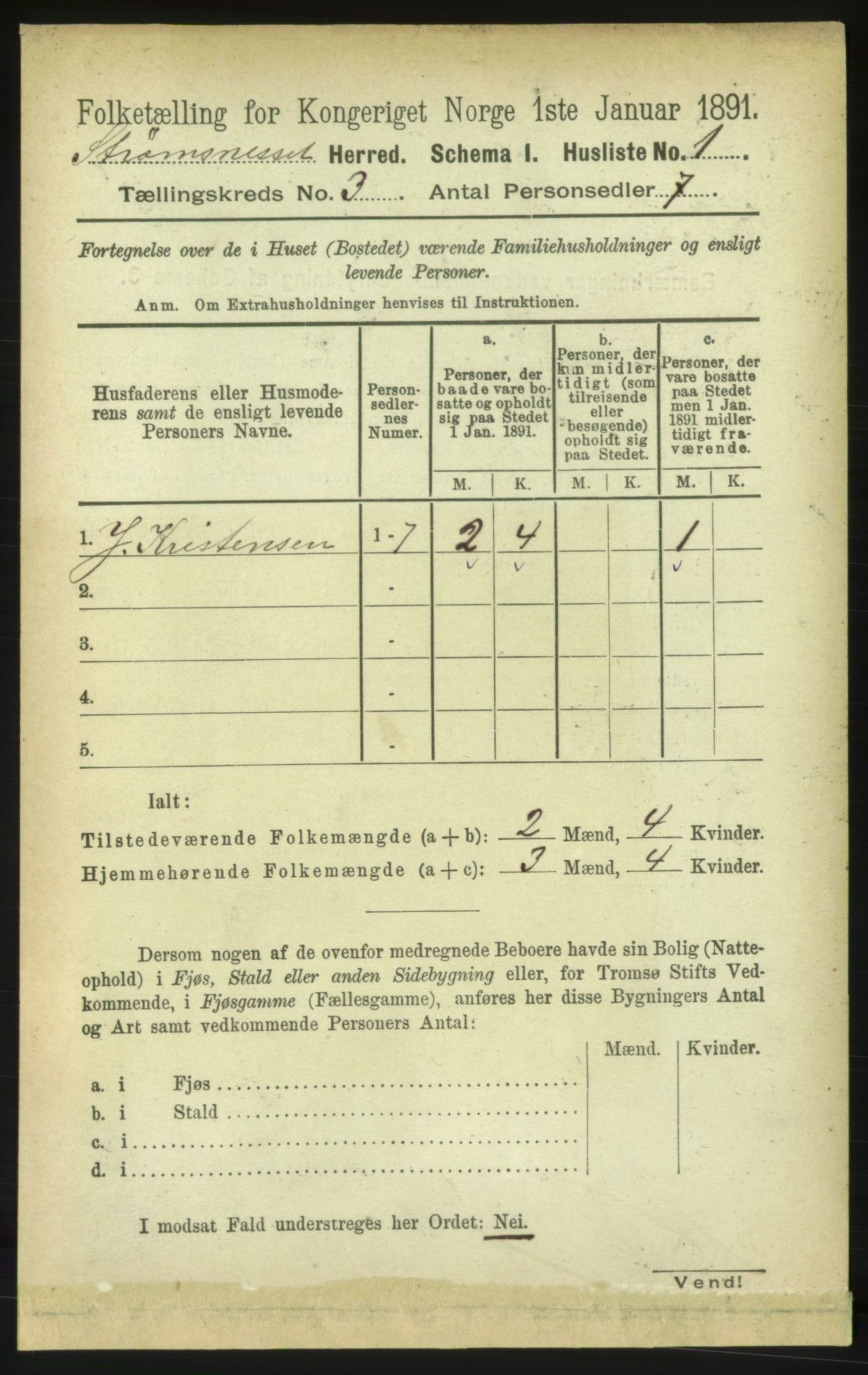 RA, Folketelling 1891 for 1559 Straumsnes herred, 1891, s. 424