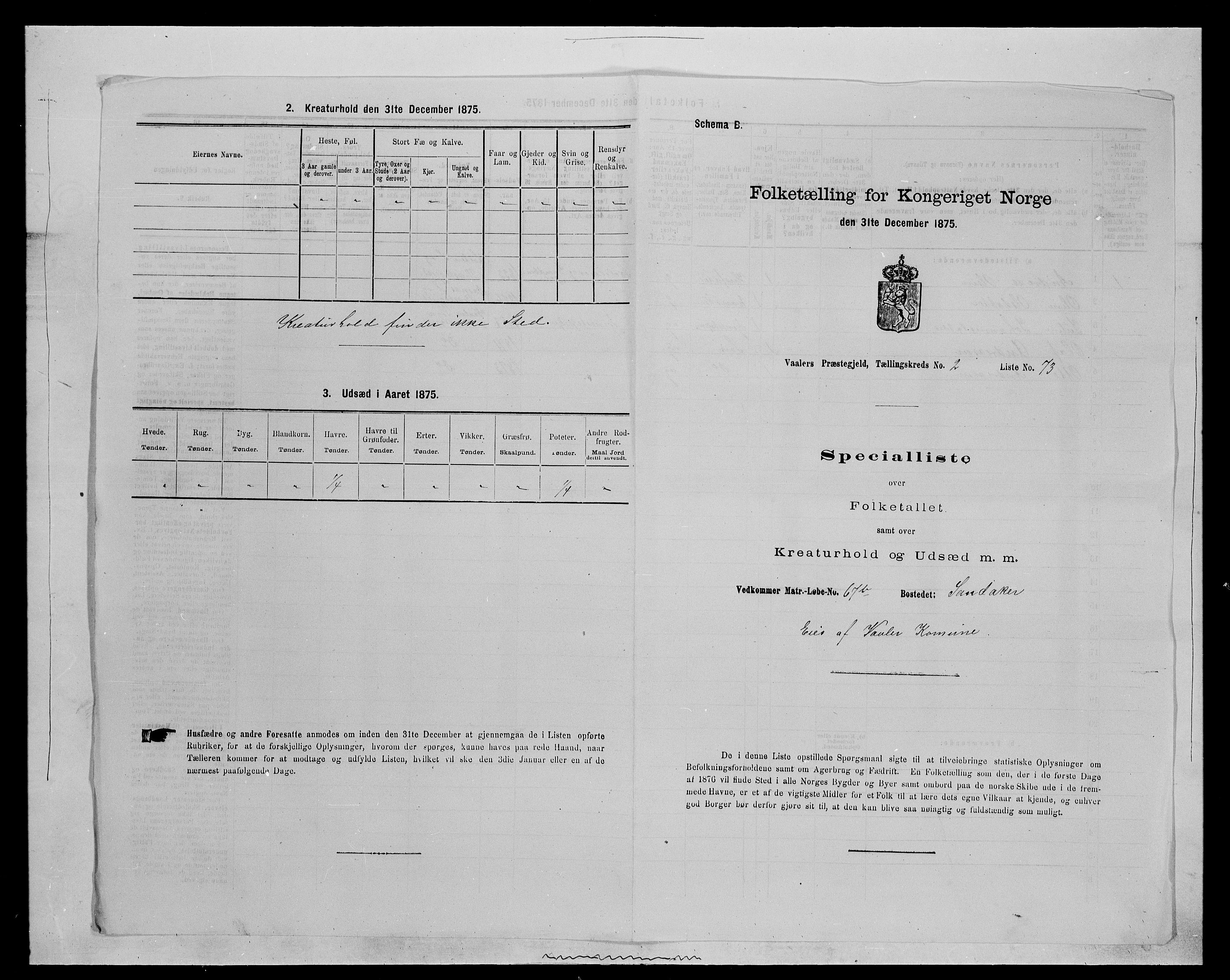 SAH, Folketelling 1875 for 0426P Våler prestegjeld (Hedmark), 1875, s. 389