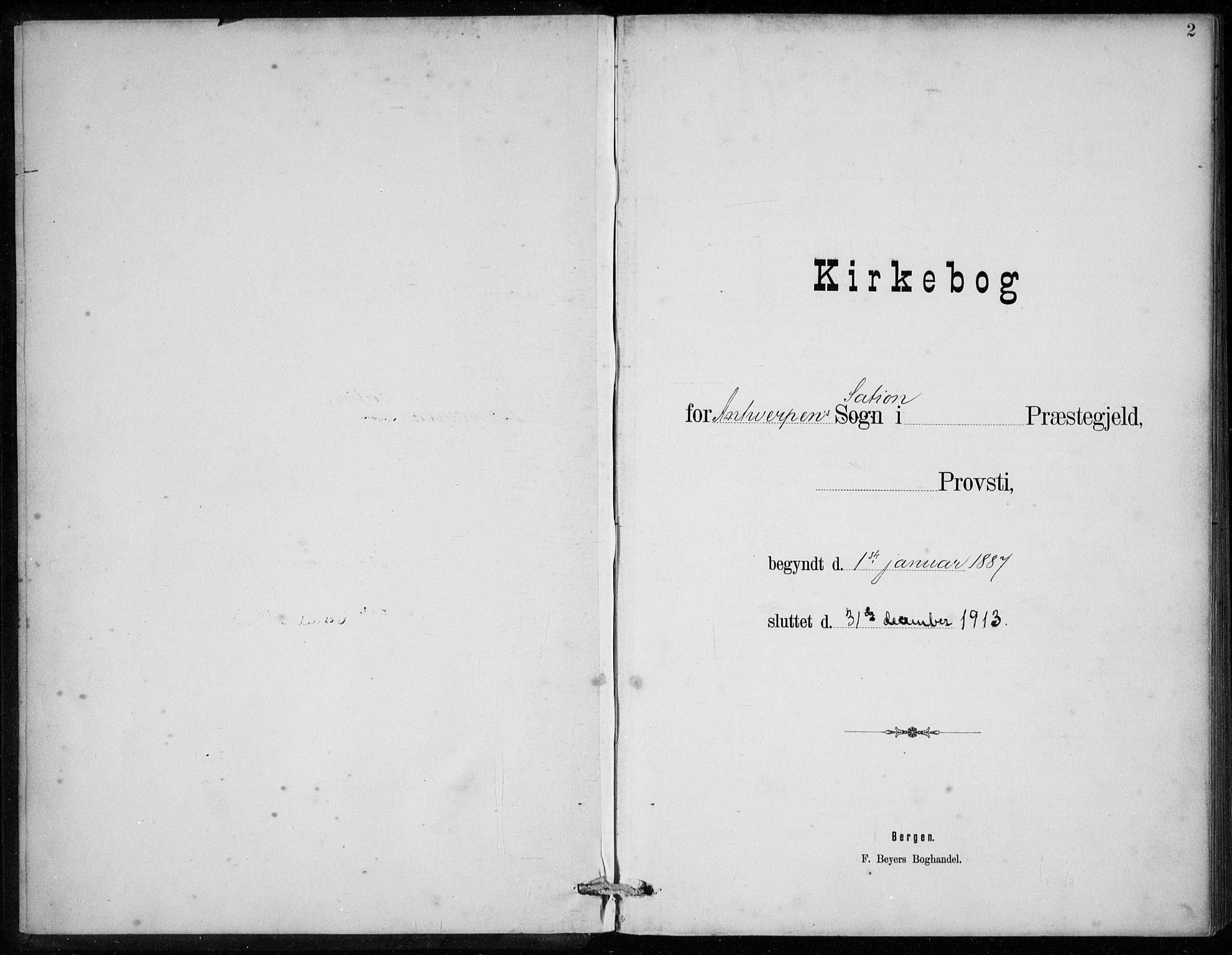 Den norske sjømannsmisjon i utlandet/Antwerpen, SAB/SAB/PA-0105/H/Ha/L0002: Ministerialbok nr. A 2, 1887-1913, s. 2