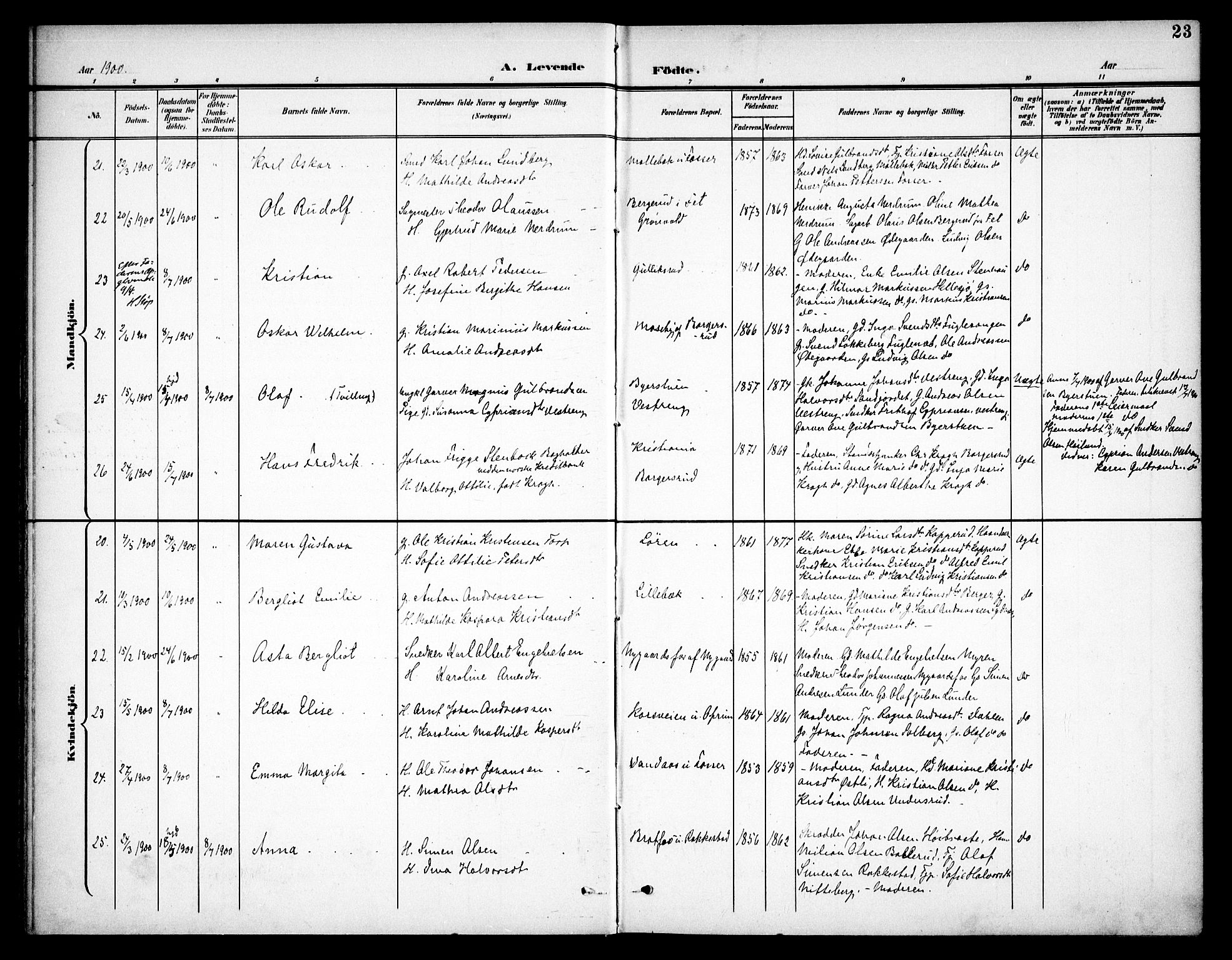 Høland prestekontor Kirkebøker, AV/SAO-A-10346a/F/Fa/L0015: Ministerialbok nr. I 15, 1897-1912, s. 23