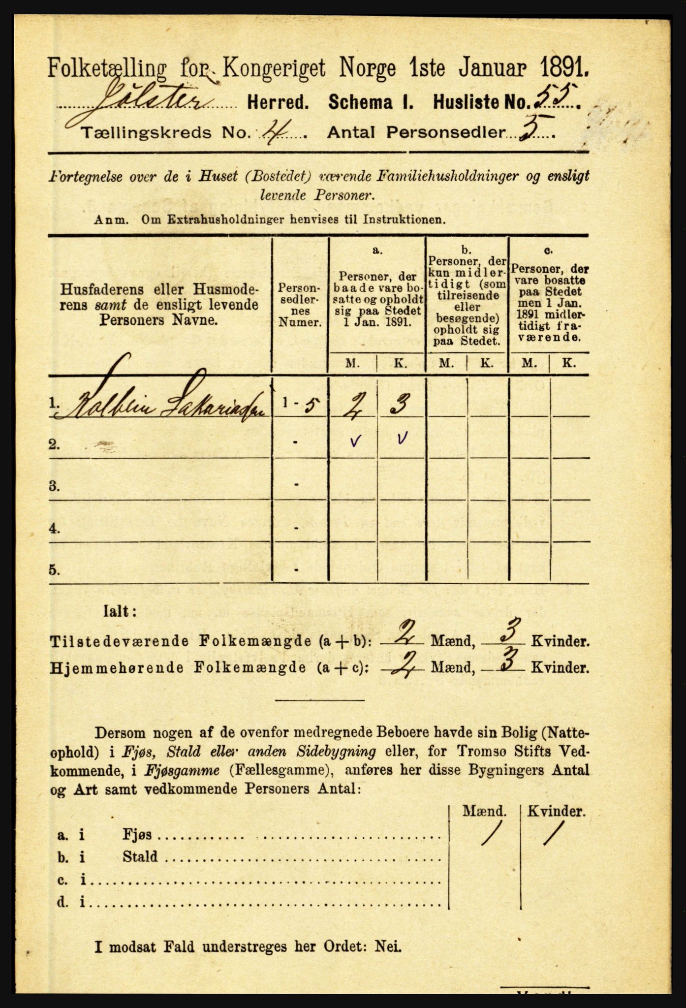 RA, Folketelling 1891 for 1431 Jølster herred, 1891, s. 1382