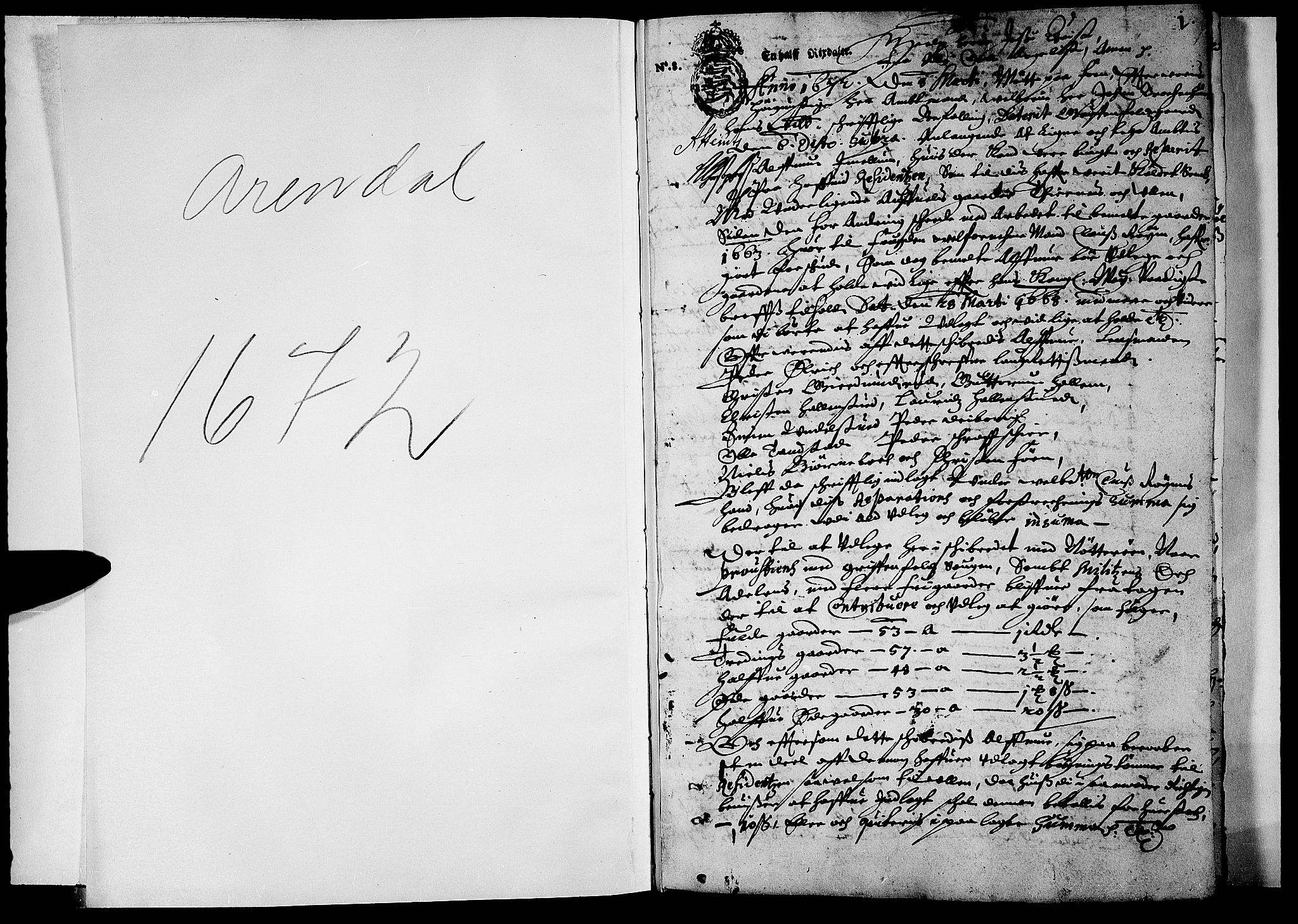 Jarlsberg-sorenskriveriene, SAKO/A-79/F/Fa/L0018: Tingbok, 1672, s. 1