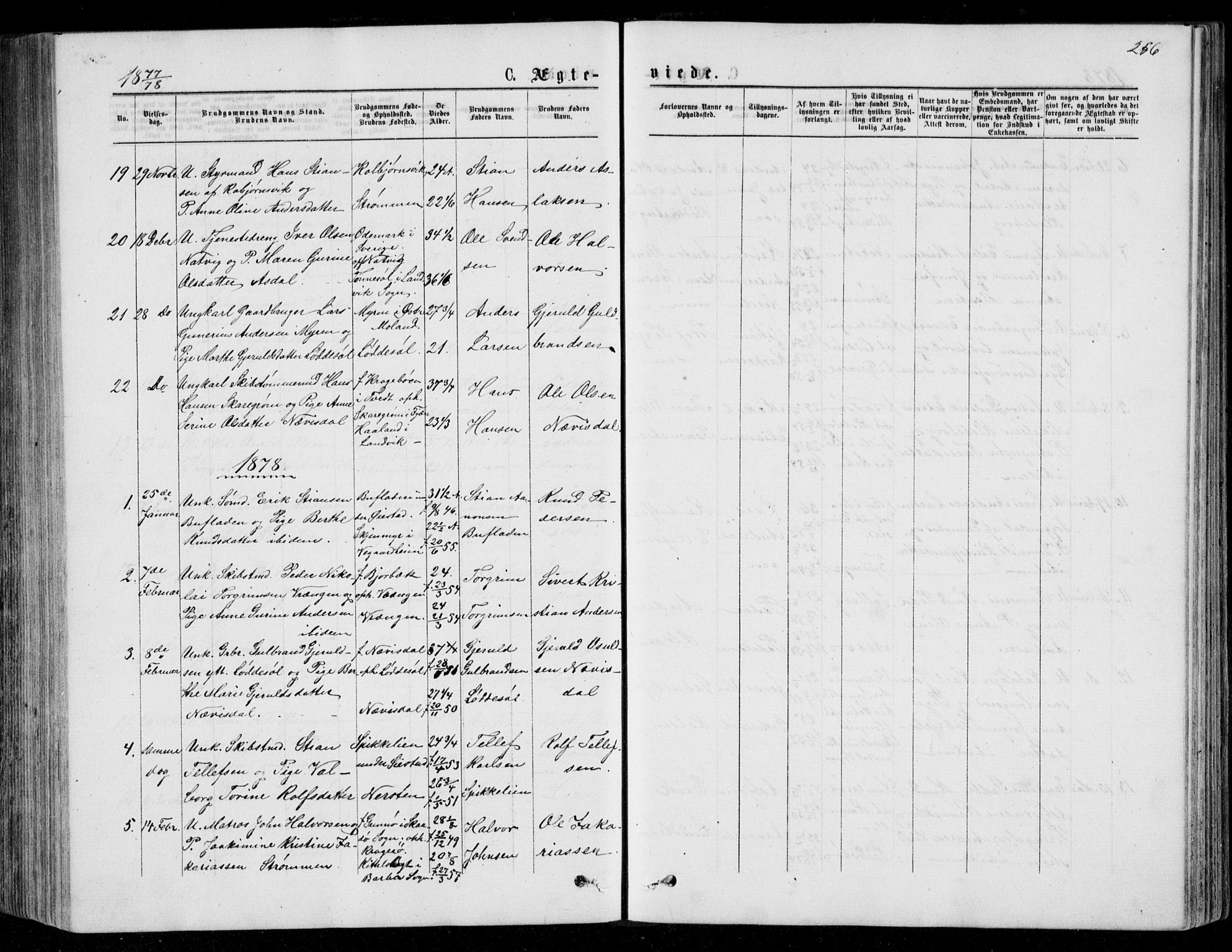 Øyestad sokneprestkontor, AV/SAK-1111-0049/F/Fb/L0008: Klokkerbok nr. B 8, 1872-1886, s. 256