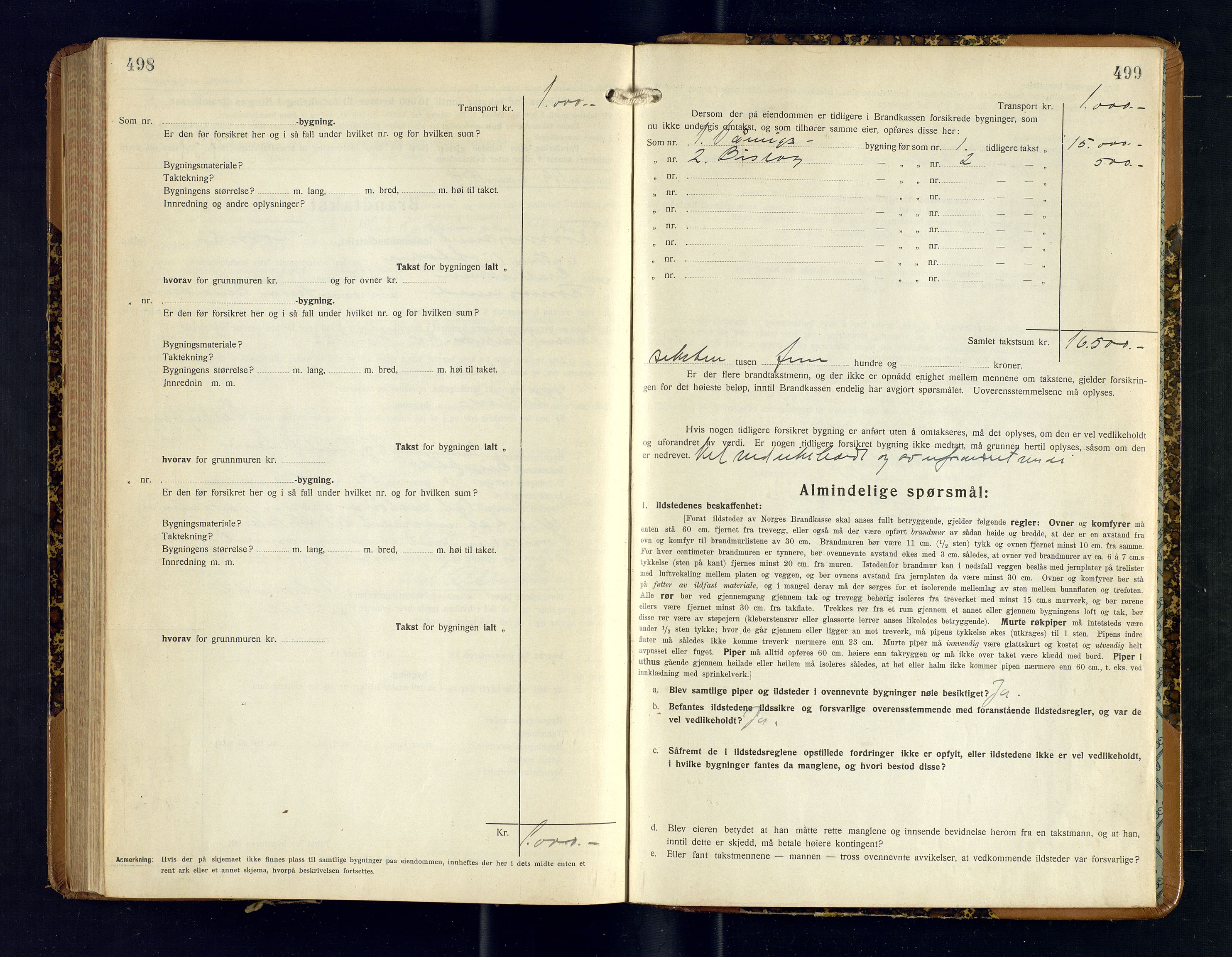 Tromsøysund lensmannskontor, SATØ/SATØ-12/F/Fs/Fsb/L0751: Branntakstprotokoll (S). Med register, 1929-1932, s. 498-499