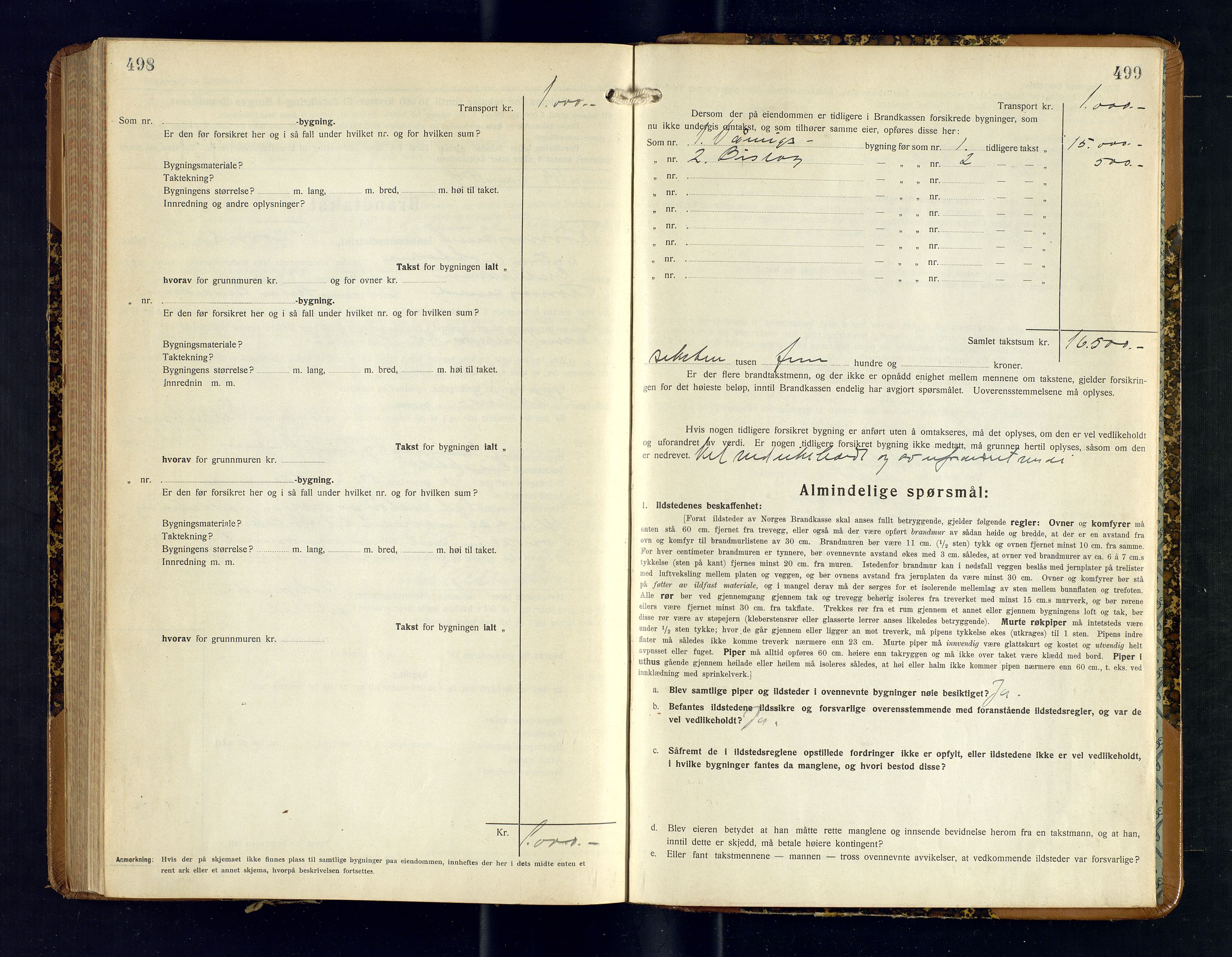 Tromsøysund lensmannskontor, AV/SATØ-SATØ-12/F/Fs/Fsb/L0751: Branntakstprotokoll (S). Med register, 1929-1932, s. 498-499