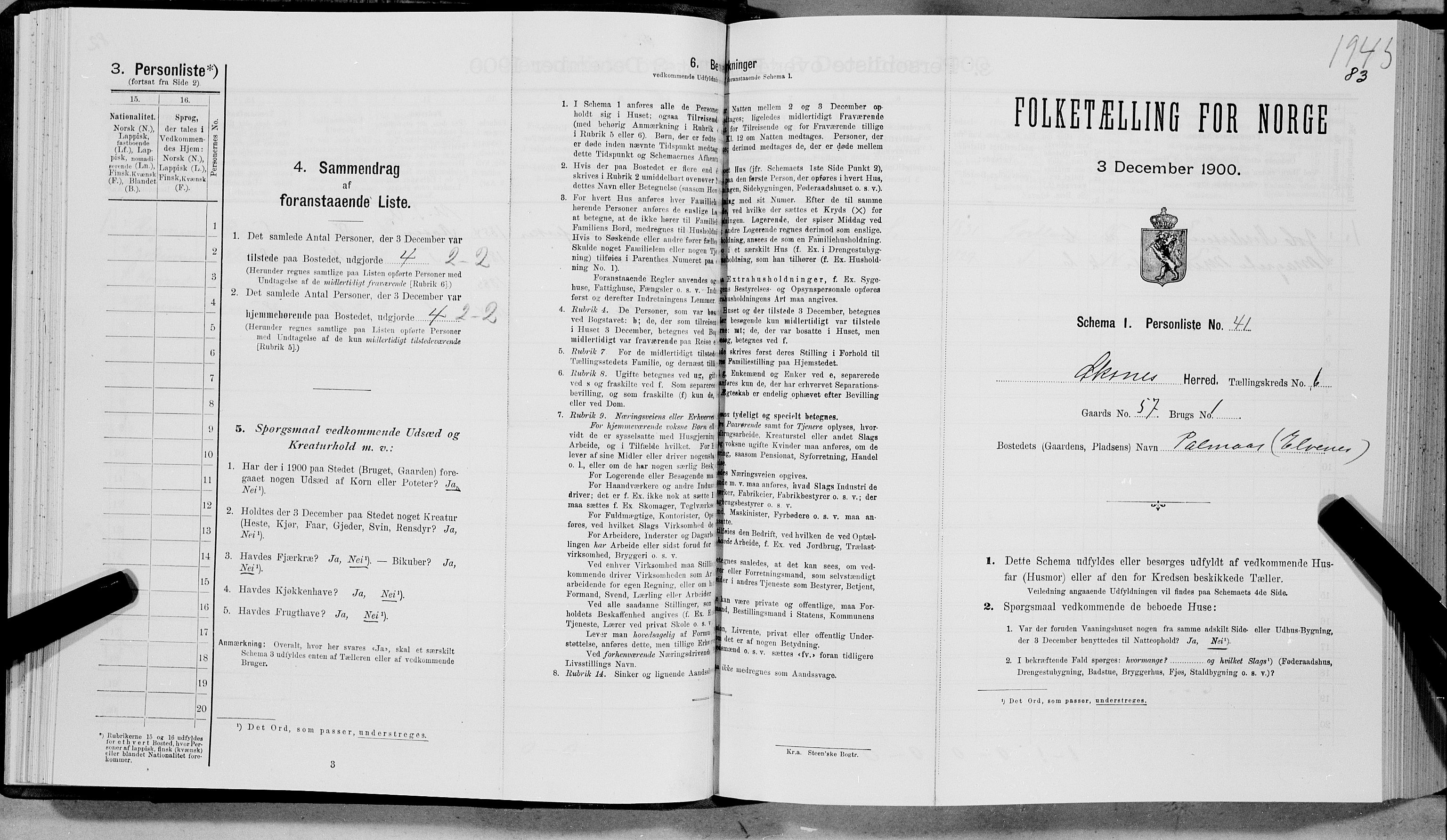 SAT, Folketelling 1900 for 1868 Øksnes herred, 1900, s. 491