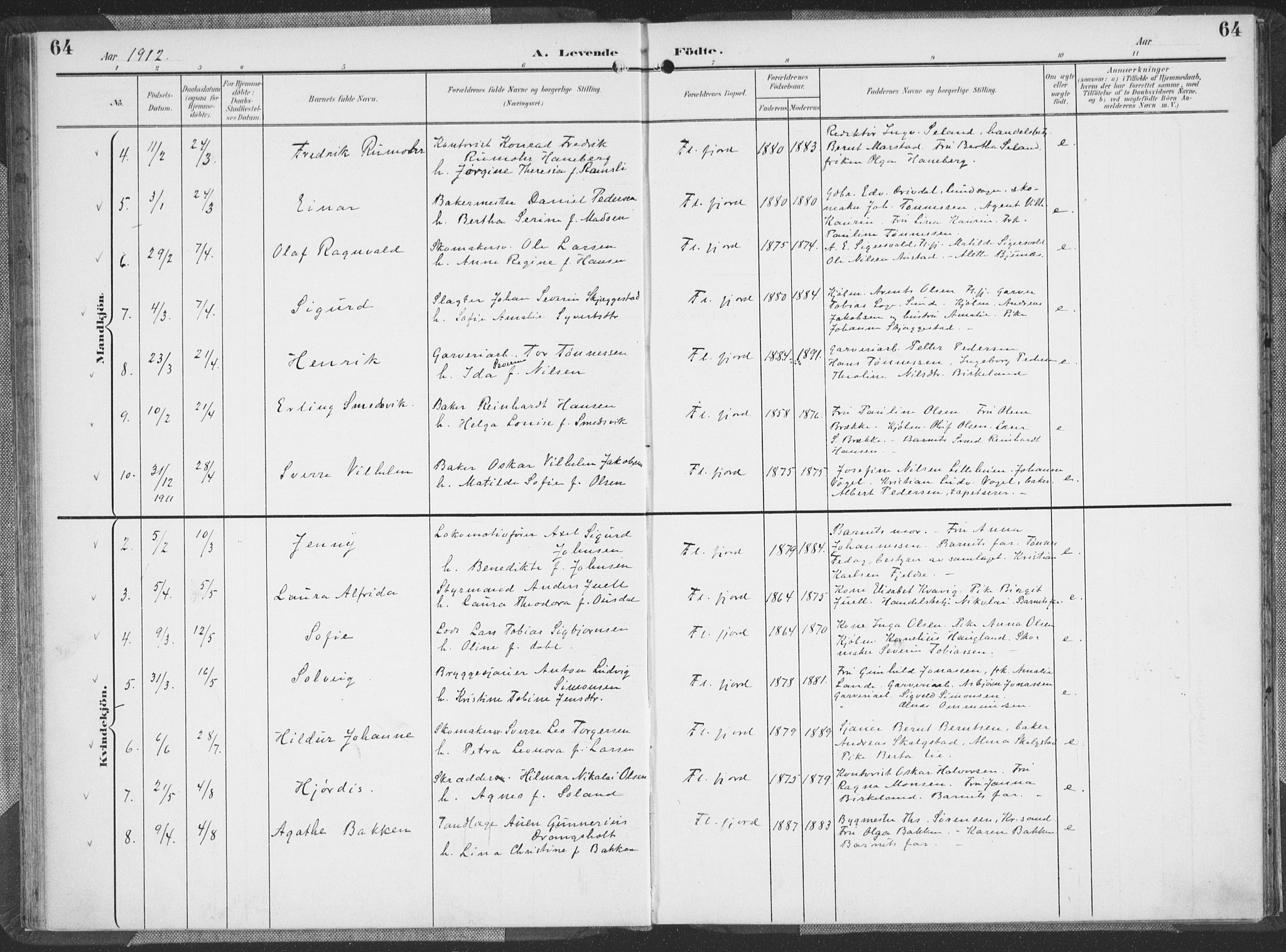Flekkefjord sokneprestkontor, AV/SAK-1111-0012/F/Fa/Faa/L0002: Ministerialbok nr. A 2, 1900-1912, s. 64