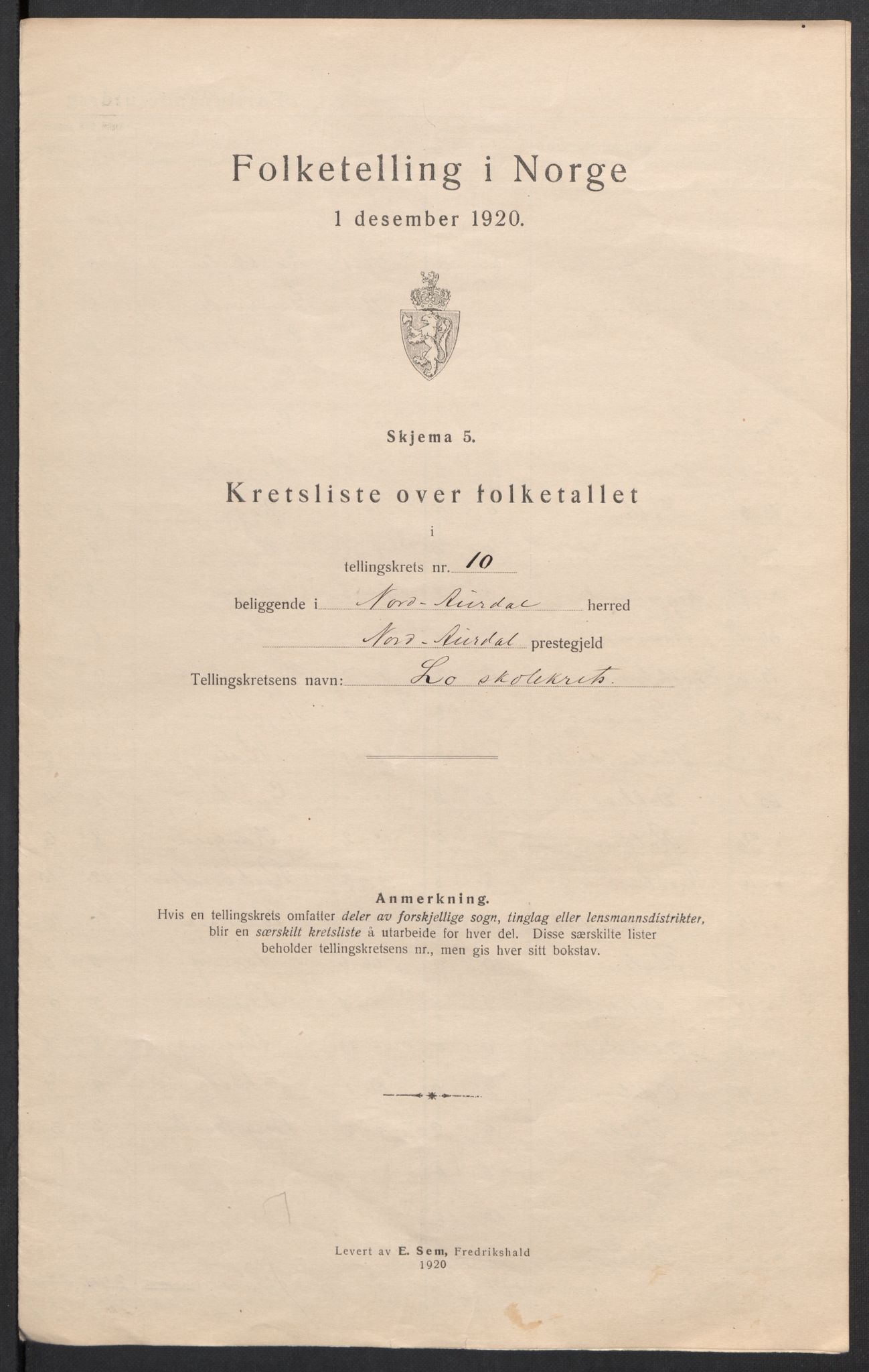 SAH, Folketelling 1920 for 0542 Nord-Aurdal herred, 1920, s. 42