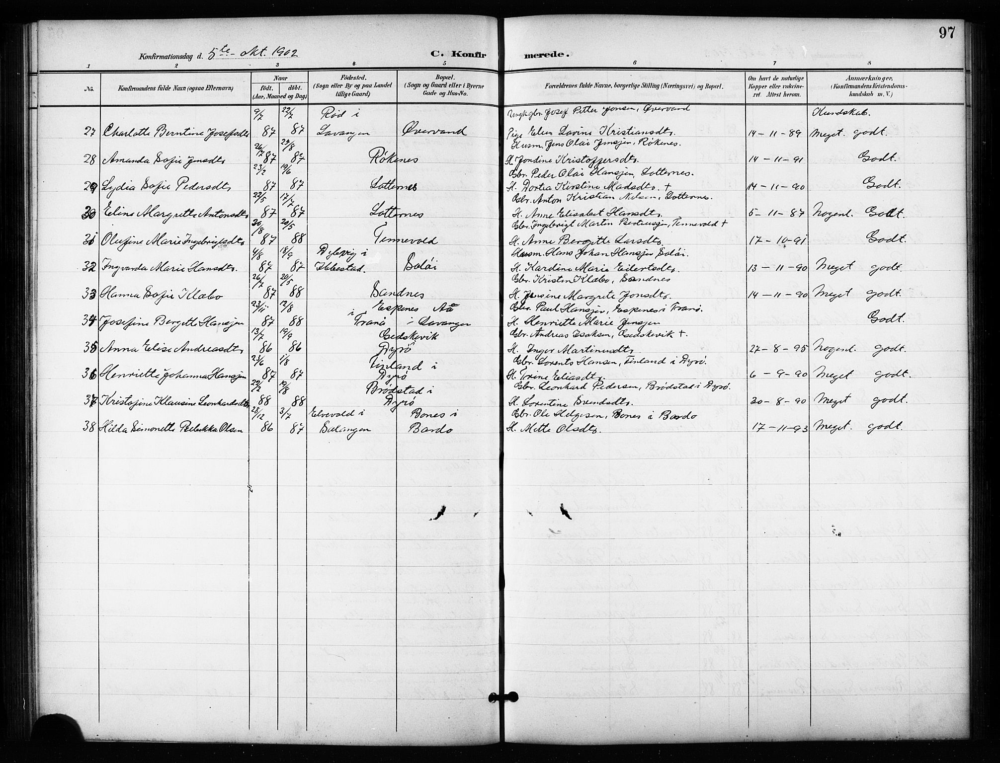 Salangen sokneprestembete, AV/SATØ-S-1324/H/Hb/L0004klokker: Klokkerbok nr. 4, 1900-1924, s. 97
