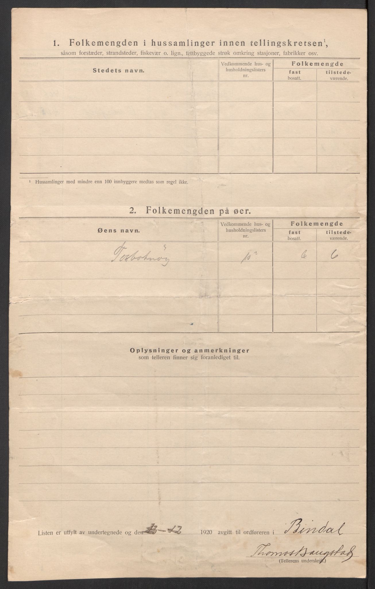 SAT, Folketelling 1920 for 1811 Bindal herred, 1920, s. 27