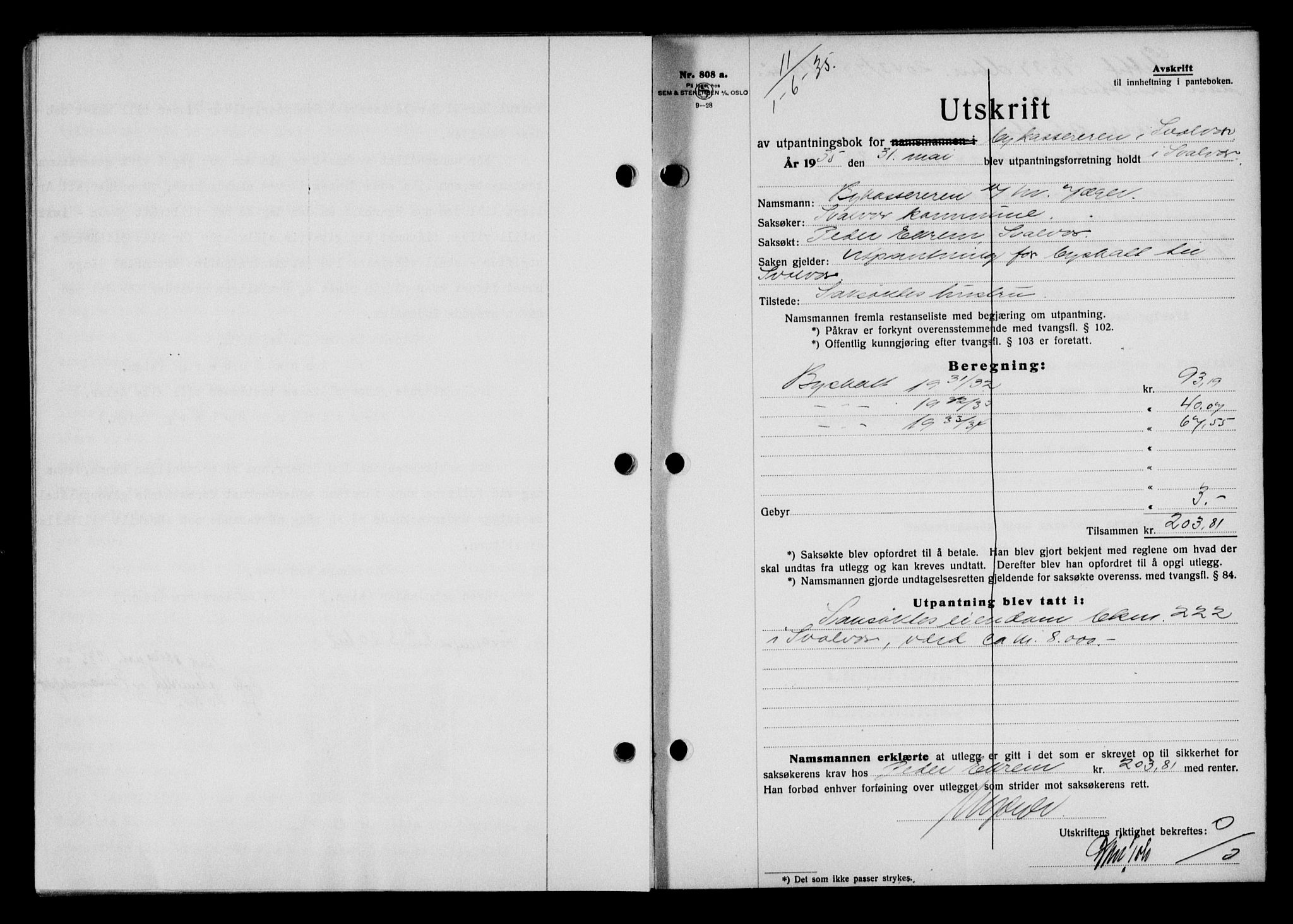 Lofoten sorenskriveri, SAT/A-0017/1/2/2C/L0031b: Pantebok nr. 31b, 1935-1935, Tingl.dato: 01.06.1935