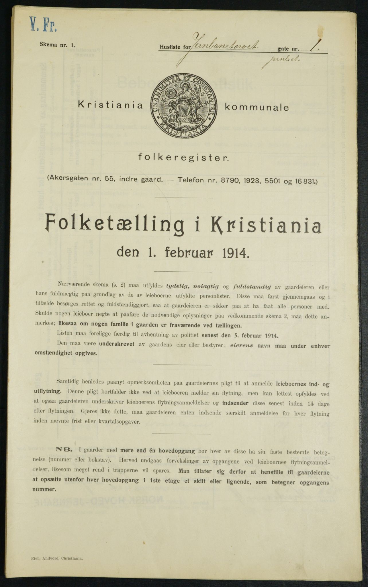 OBA, Kommunal folketelling 1.2.1914 for Kristiania, 1914, s. 46928