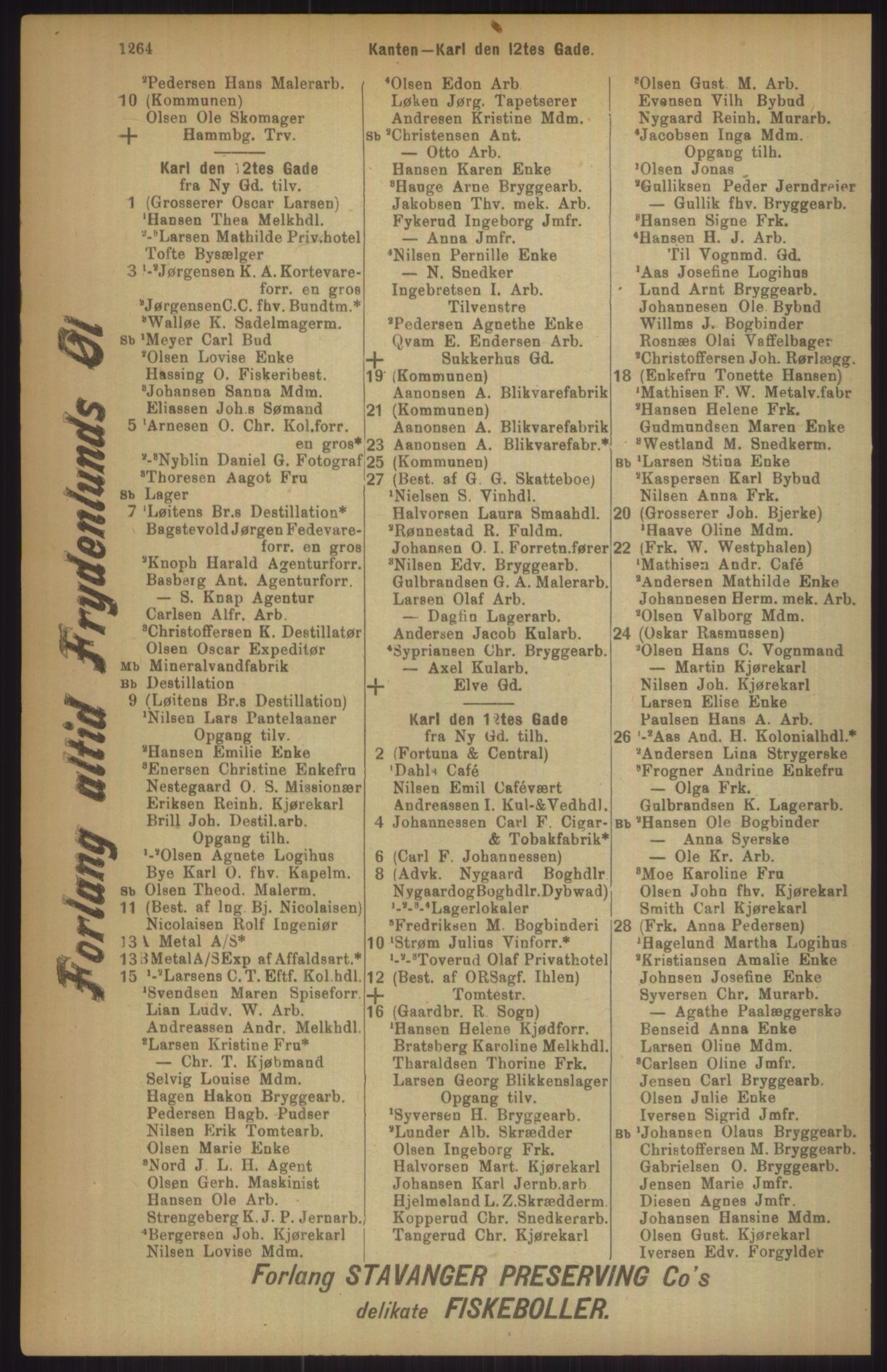 Kristiania/Oslo adressebok, PUBL/-, 1911, s. 1264