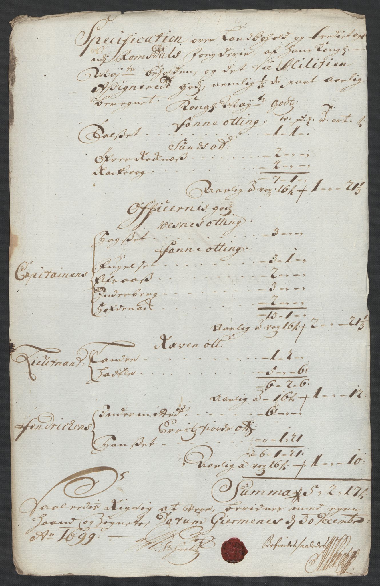 Rentekammeret inntil 1814, Reviderte regnskaper, Fogderegnskap, AV/RA-EA-4092/R55/L3654: Fogderegnskap Romsdal, 1699-1700, s. 104