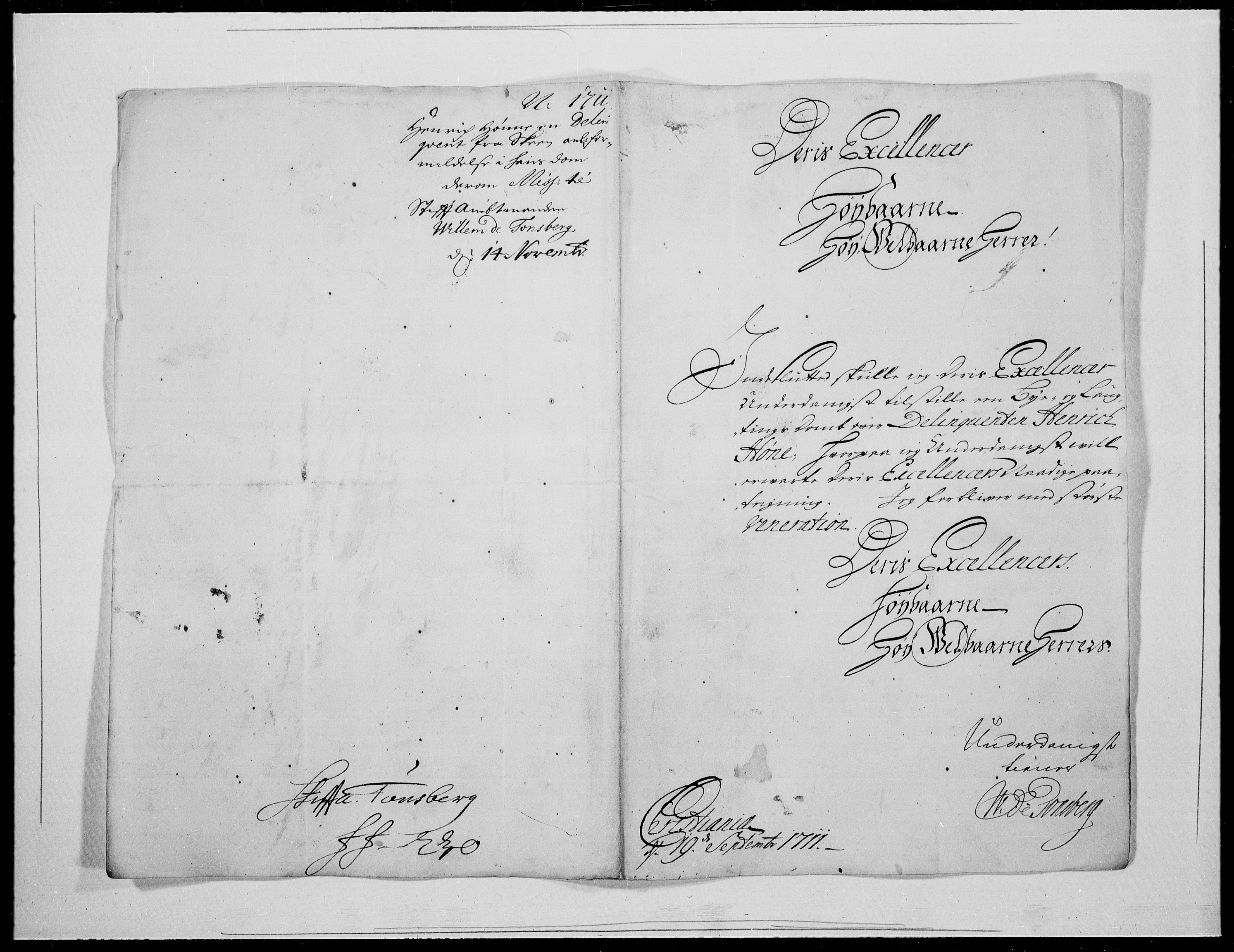 Danske Kanselli 1572-1799, AV/RA-EA-3023/F/Fc/Fcc/Fcca/L0070: Norske innlegg 1572-1799, 1711, s. 421