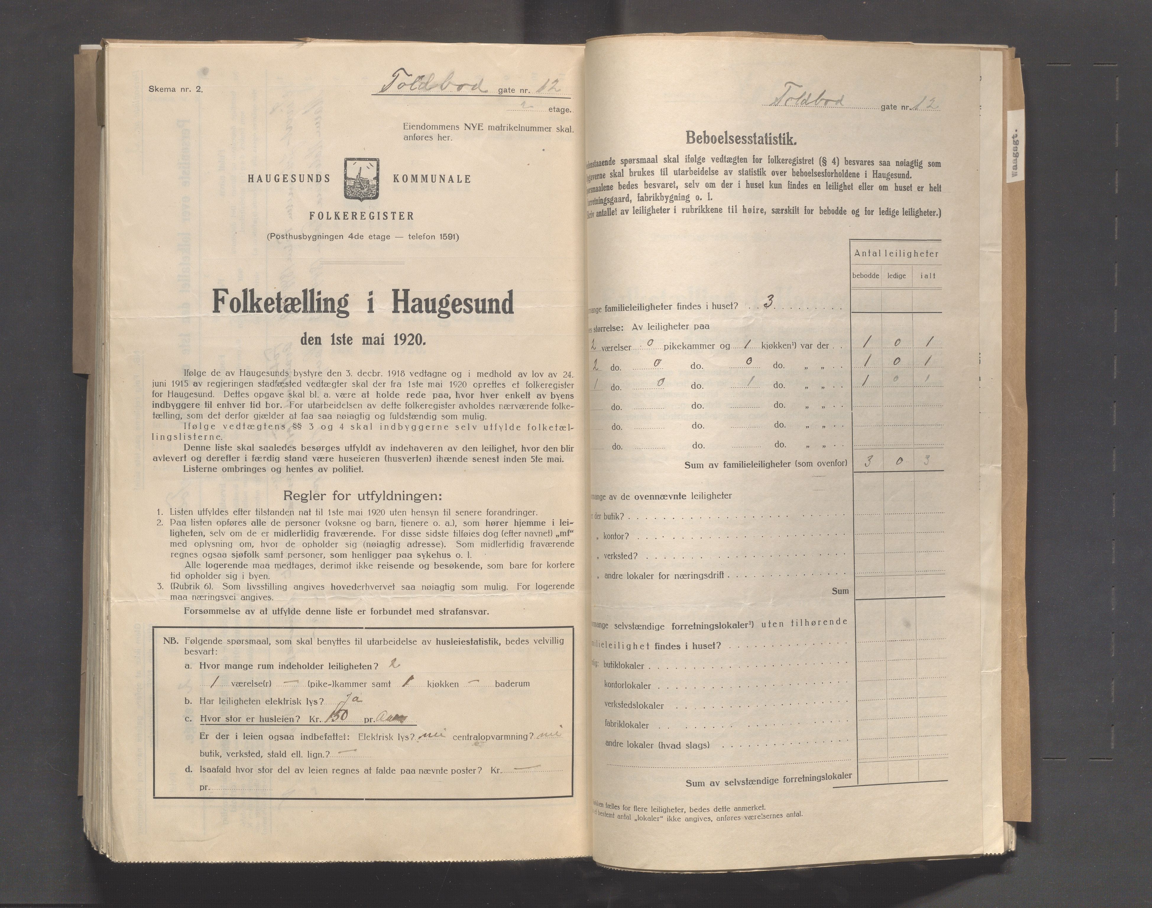 IKAR, Kommunal folketelling 1.5.1920 for Haugesund, 1920, s. 7130