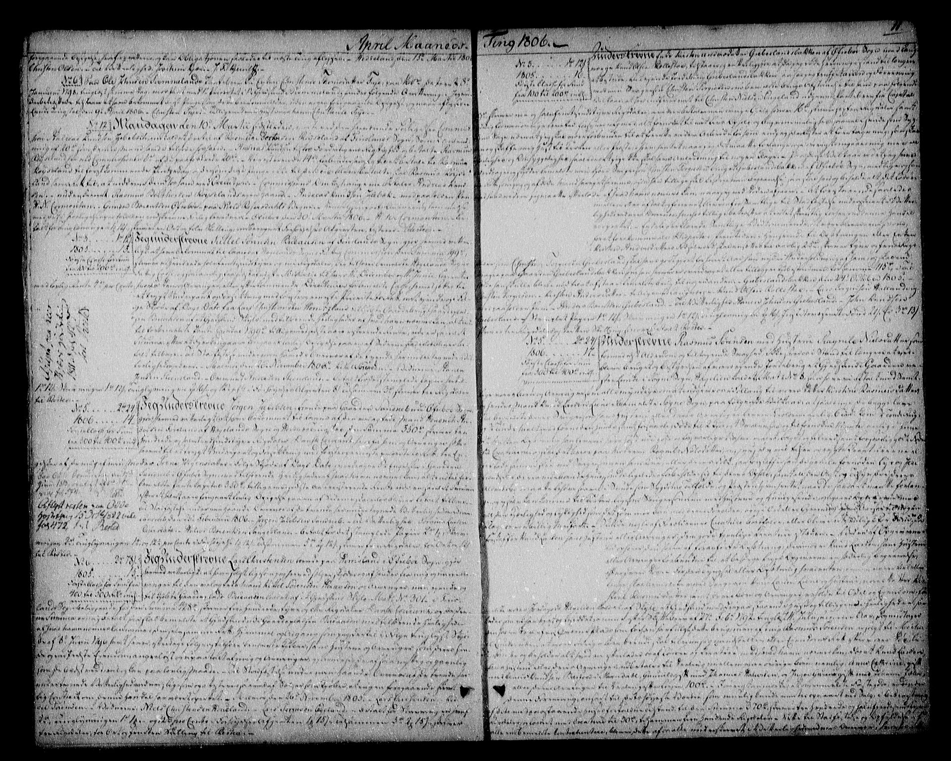 Mandal sorenskriveri, SAK/1221-0005/001/G/Gb/Gba/L0018: Pantebok nr. 8a, 1806-1811, s. 11