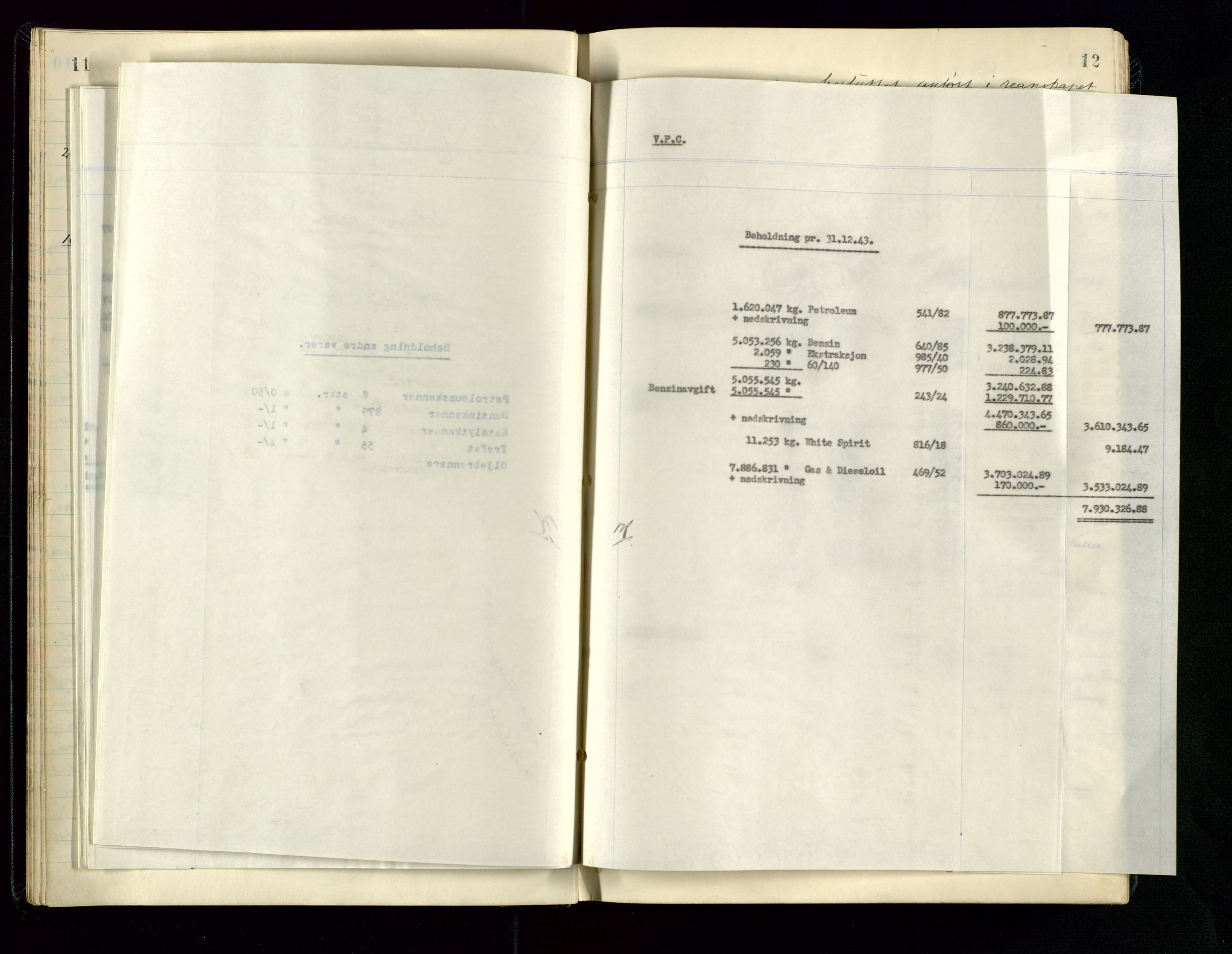 PA 1534 - Østlandske Petroleumscompagni A/S, AV/SAST-A-101954/A/Aa/L0005/0001: Direksjonsprotokoller / Den Administrerende Direksjon alle selskaper (referatprotokoll), 1943-1958