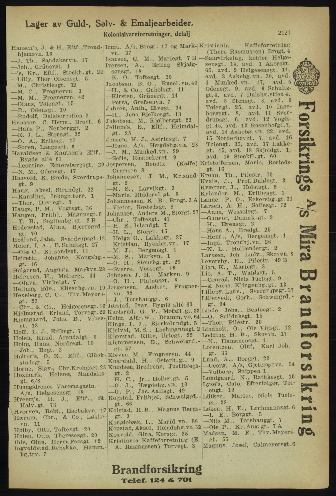 Kristiania/Oslo adressebok, PUBL/-, 1918, s. 2274