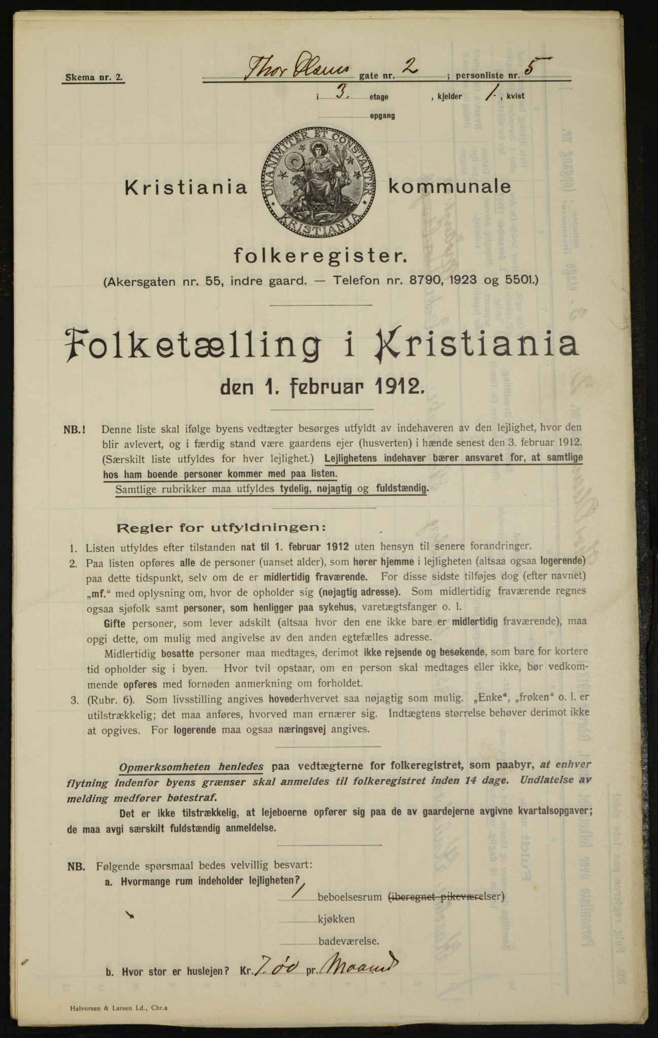 OBA, Kommunal folketelling 1.2.1912 for Kristiania, 1912, s. 109249