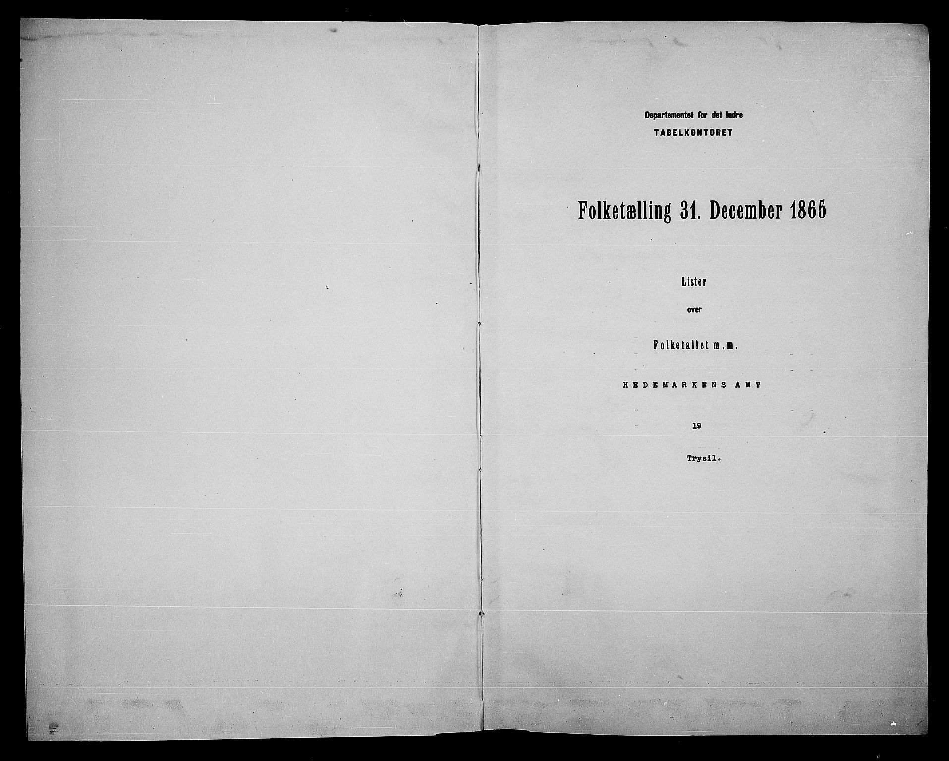 RA, Folketelling 1865 for 0428P Trysil prestegjeld, 1865, s. 3