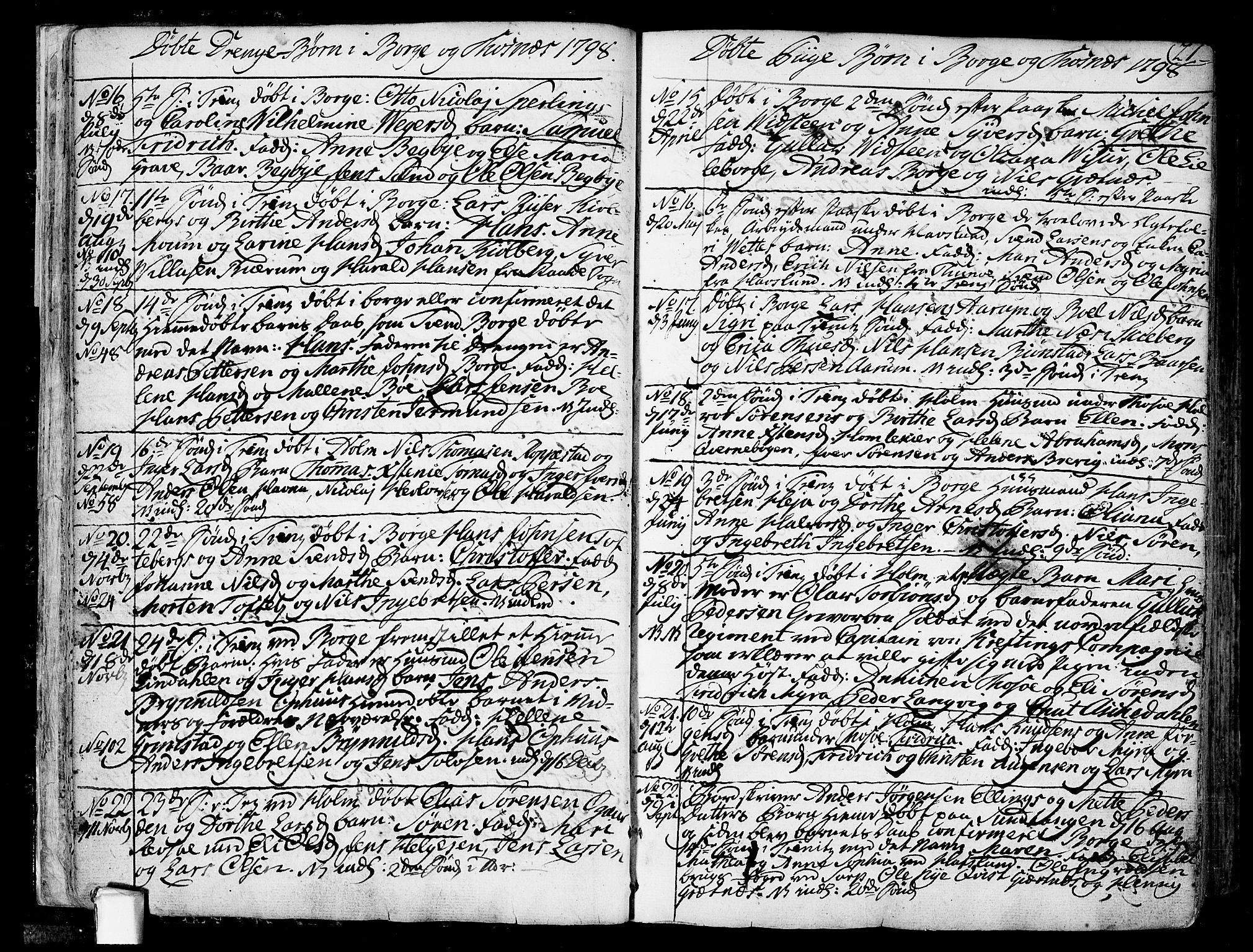Borge prestekontor Kirkebøker, SAO/A-10903/F/Fa/L0002: Ministerialbok nr. I 2, 1791-1817, s. 21