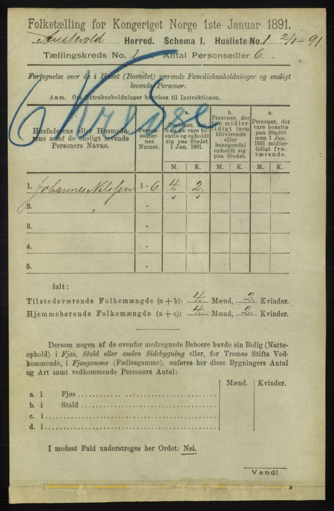 RA, Folketelling 1891 for 1244 Austevoll herred, 1891, s. 18