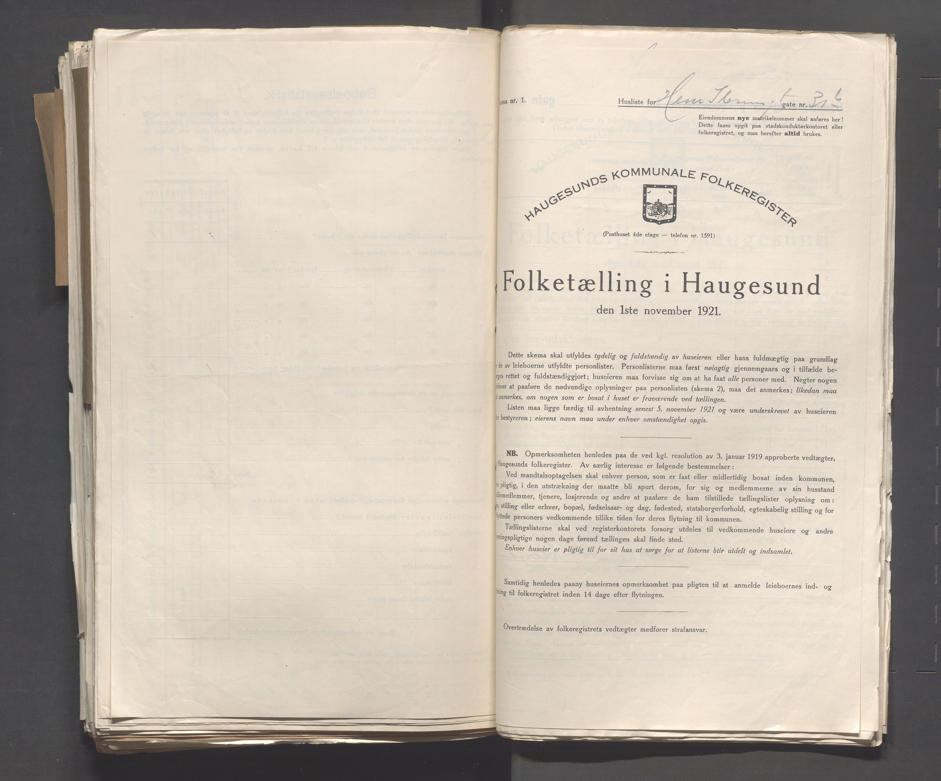 IKAR, Kommunal folketelling 1.11.1921 for Haugesund, 1921, s. 2202