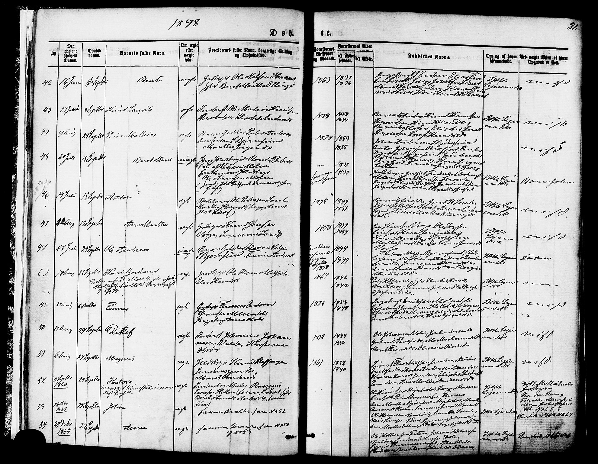 Ministerialprotokoller, klokkerbøker og fødselsregistre - Møre og Romsdal, AV/SAT-A-1454/565/L0749: Ministerialbok nr. 565A03, 1871-1886, s. 31