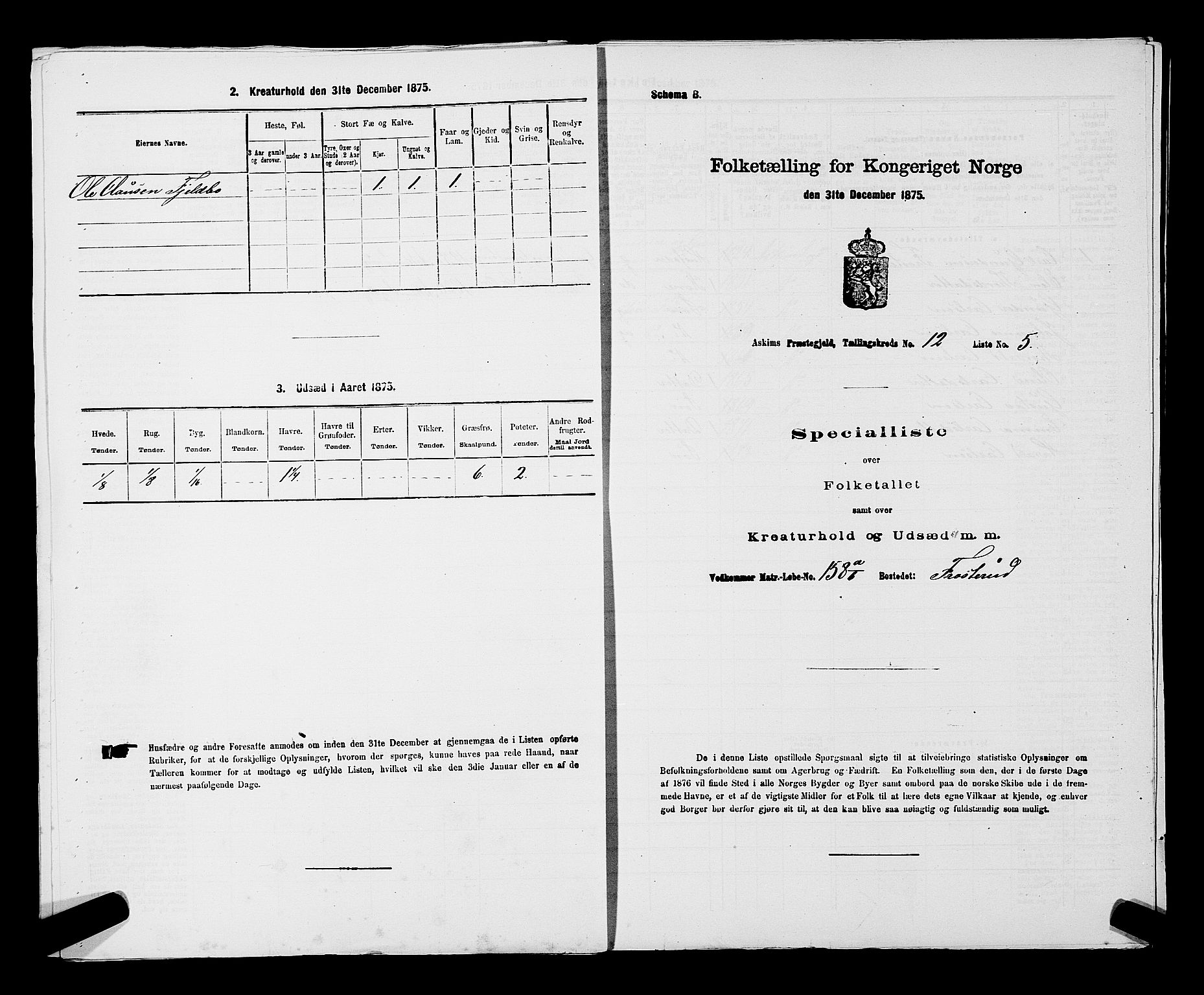 RA, Folketelling 1875 for 0124P Askim prestegjeld, 1875, s. 821