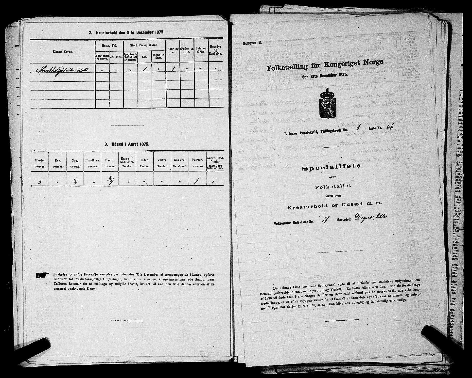 RA, Folketelling 1875 for 0120P Rødenes prestegjeld, 1875, s. 159