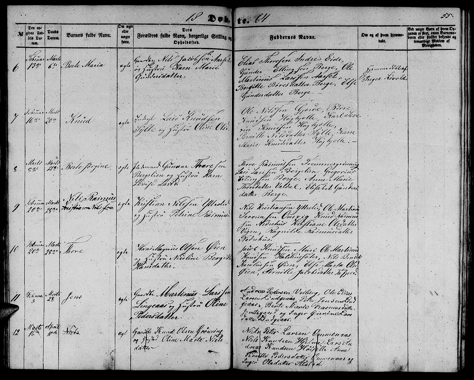 Ministerialprotokoller, klokkerbøker og fødselsregistre - Møre og Romsdal, AV/SAT-A-1454/519/L0261: Klokkerbok nr. 519C02, 1854-1867, s. 55