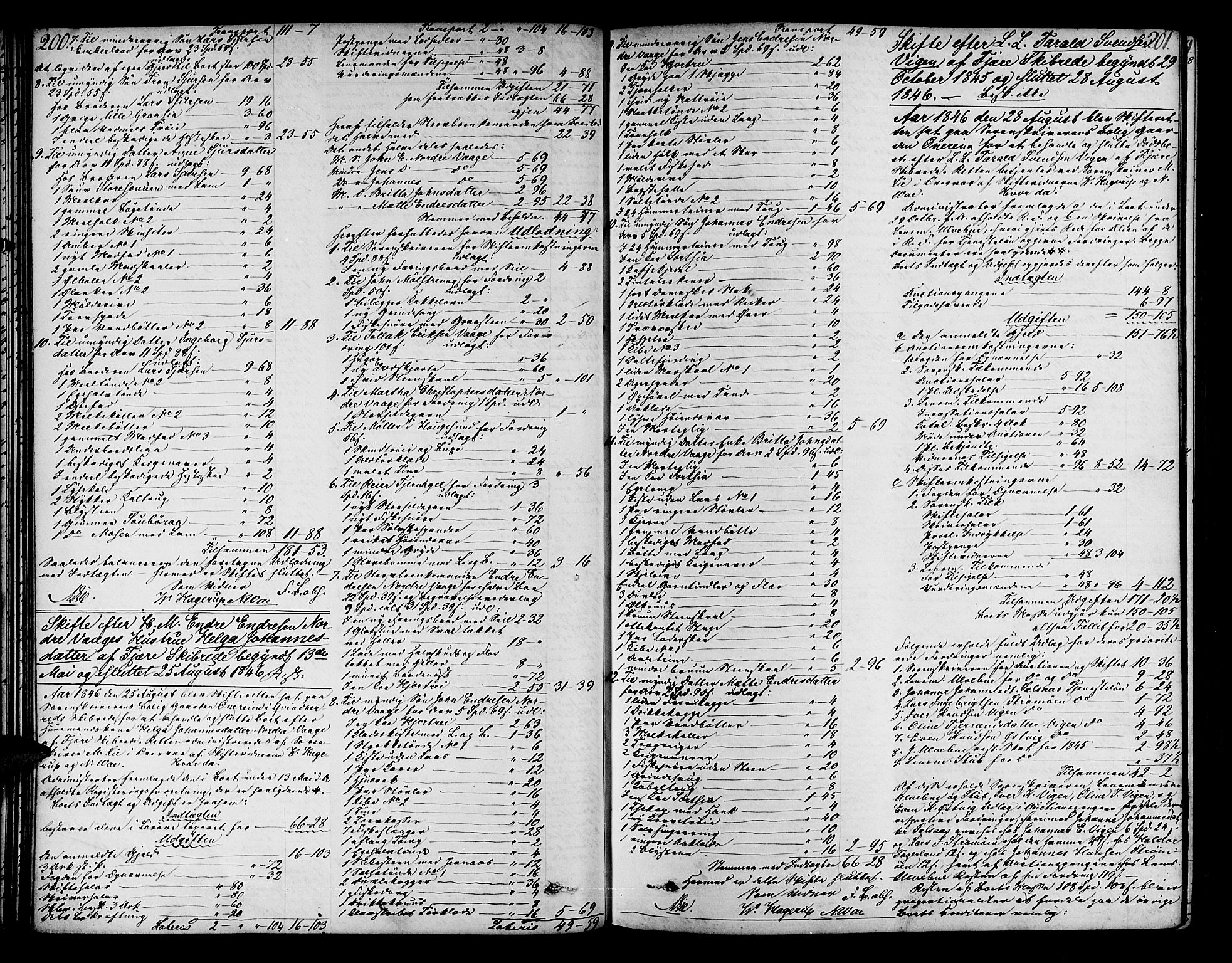 Sunnhordland sorenskrivar, SAB/A-2401/1/H/Ha/Had/L0006: Skifteprotokollar. Føyen, Fjære og Våg. Register i protokoll., 1844-1853, s. 200-201