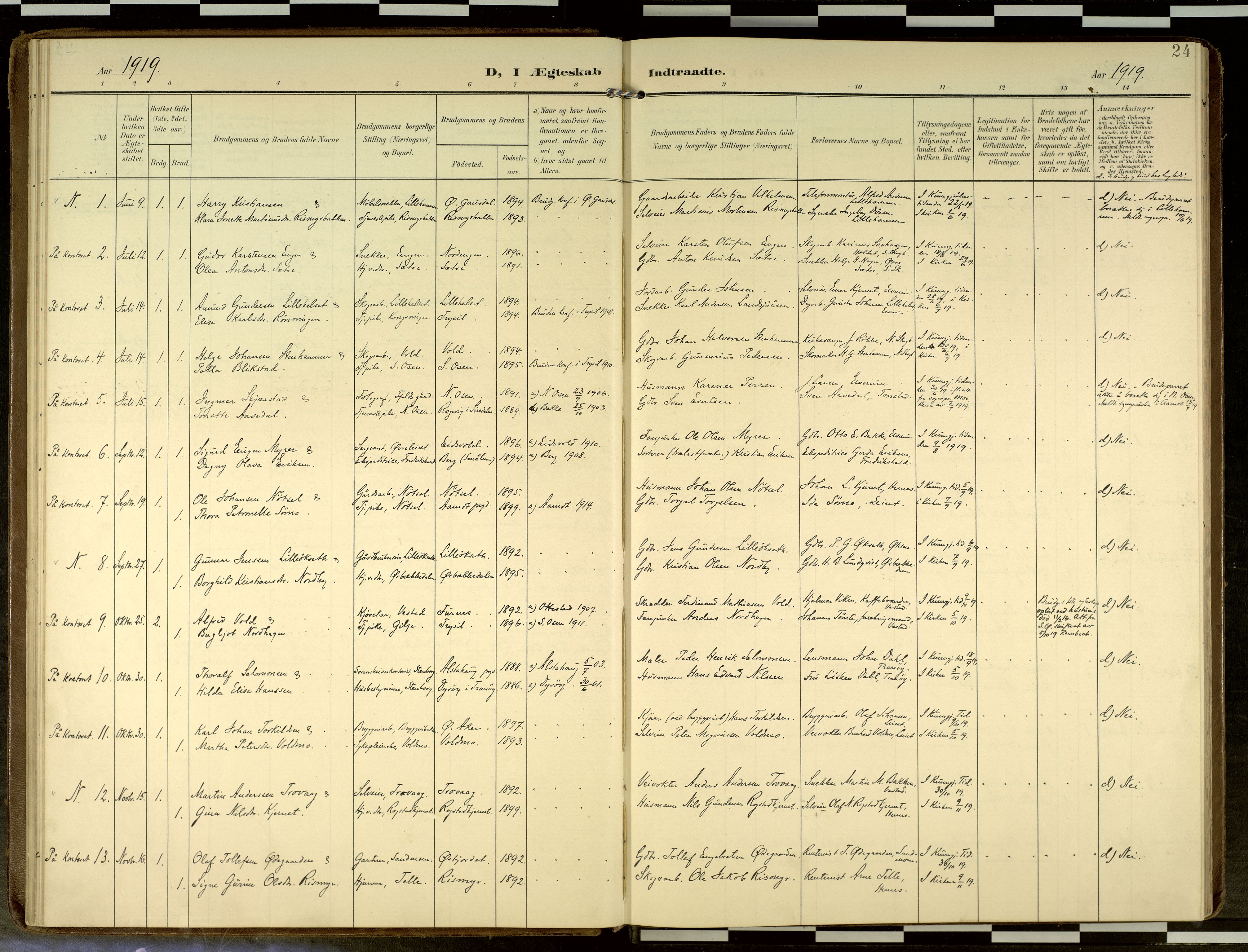 Elverum prestekontor, AV/SAH-PREST-044/H/Ha/Haa/L0019: Ministerialbok nr. 19, 1903-1926, s. 24
