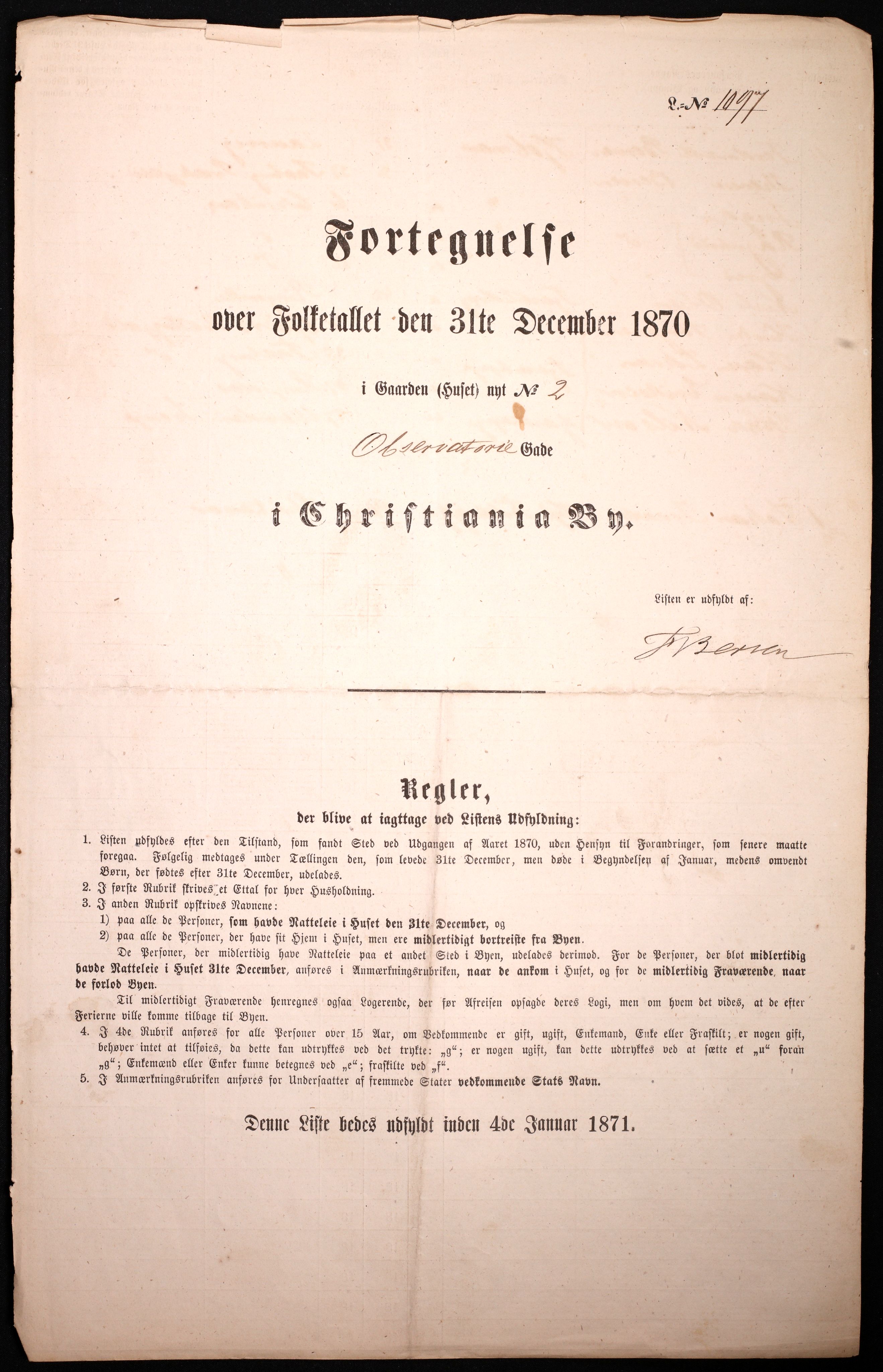 RA, Folketelling 1870 for 0301 Kristiania kjøpstad, 1870, s. 2700