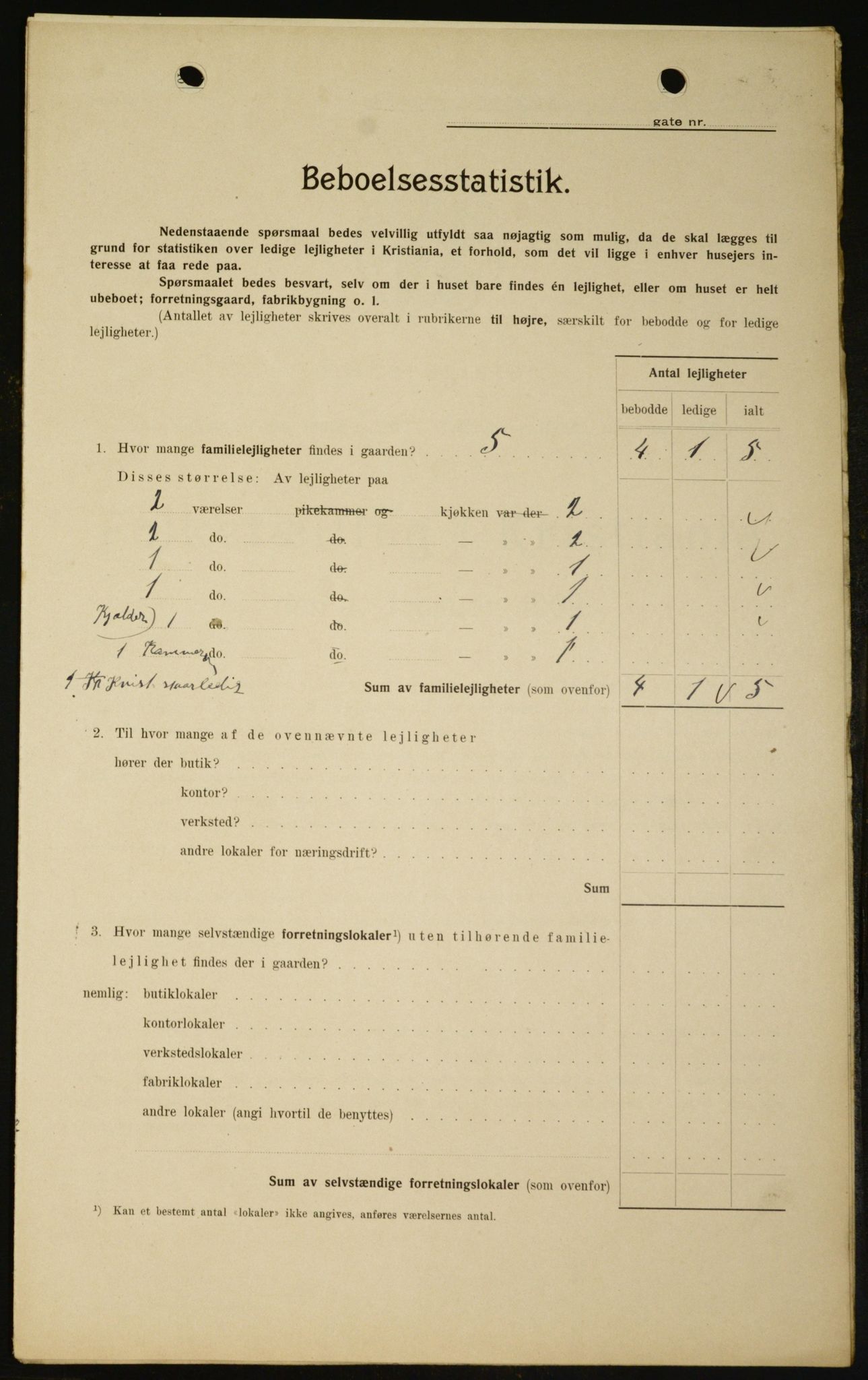 OBA, Kommunal folketelling 1.2.1909 for Kristiania kjøpstad, 1909, s. 78587