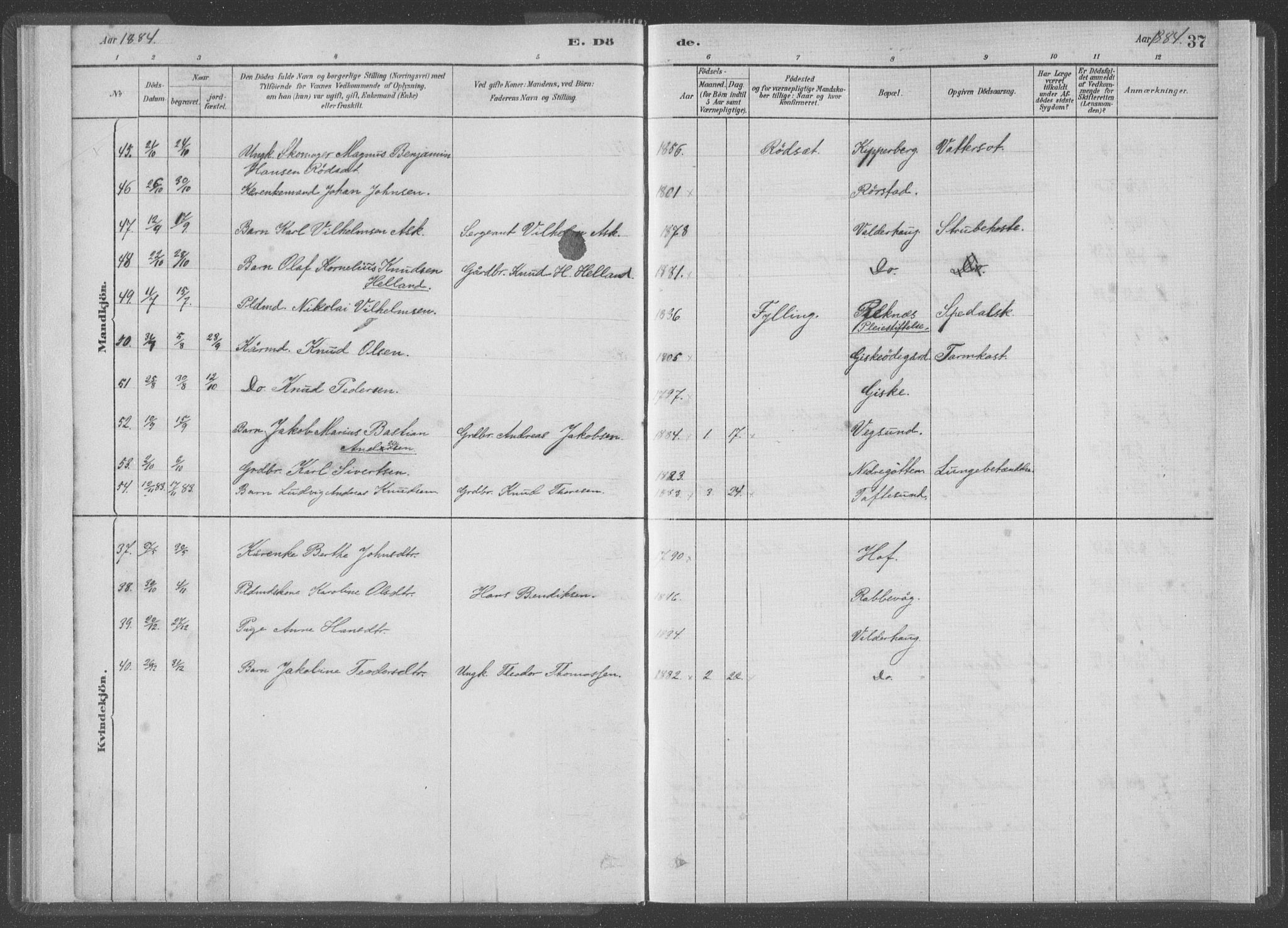 Ministerialprotokoller, klokkerbøker og fødselsregistre - Møre og Romsdal, AV/SAT-A-1454/528/L0403: Ministerialbok nr. 528A13I, 1880-1947, s. 37