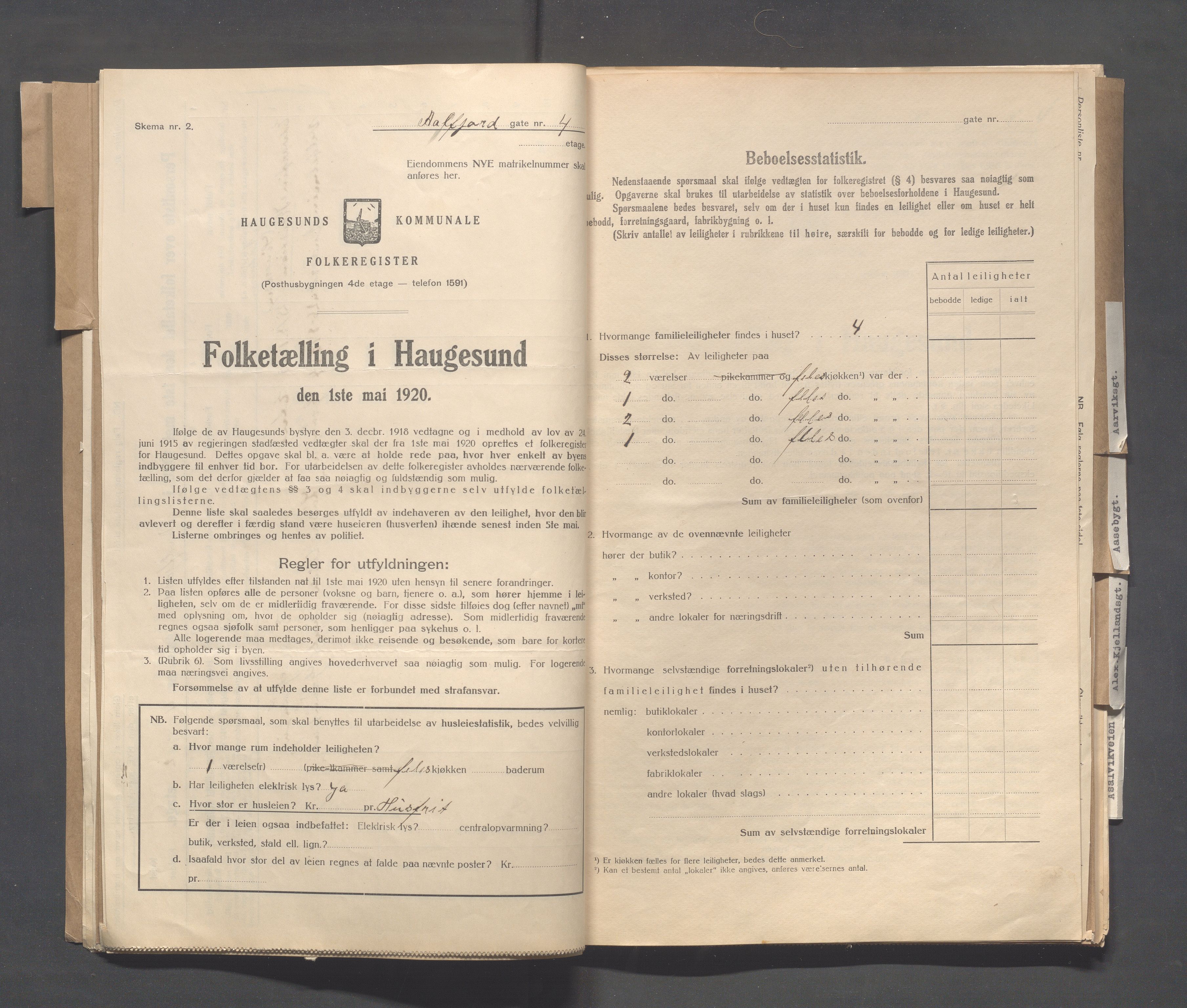 IKAR, Kommunal folketelling 1.5.1920 for Haugesund, 1920, s. 14