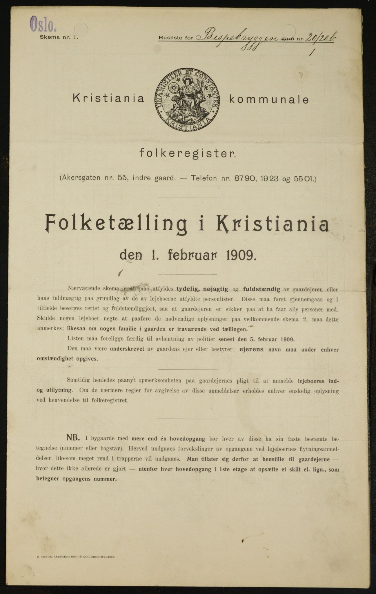 OBA, Kommunal folketelling 1.2.1909 for Kristiania kjøpstad, 1909, s. 4792