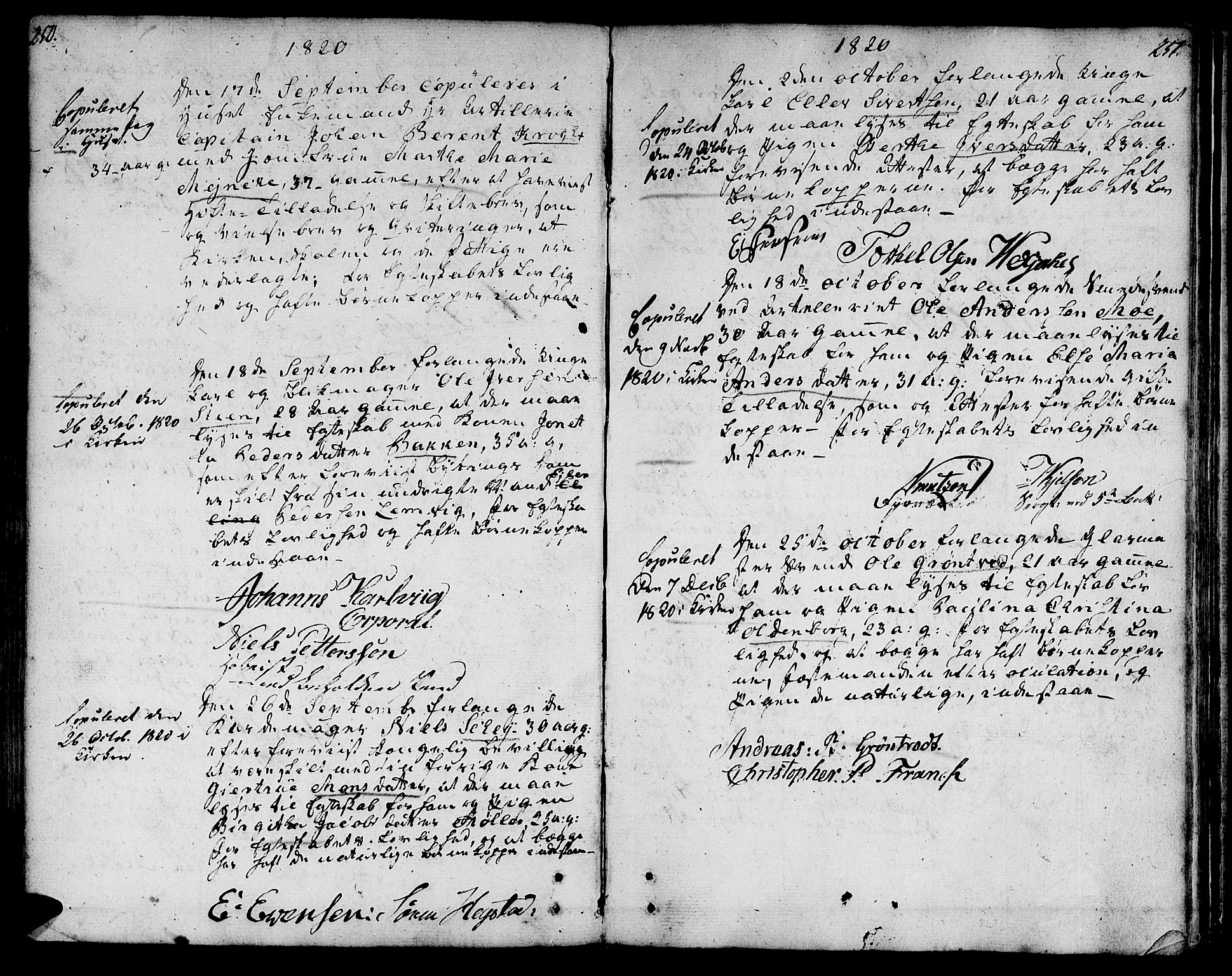 Ministerialprotokoller, klokkerbøker og fødselsregistre - Sør-Trøndelag, SAT/A-1456/601/L0042: Ministerialbok nr. 601A10, 1802-1830, s. 250-251