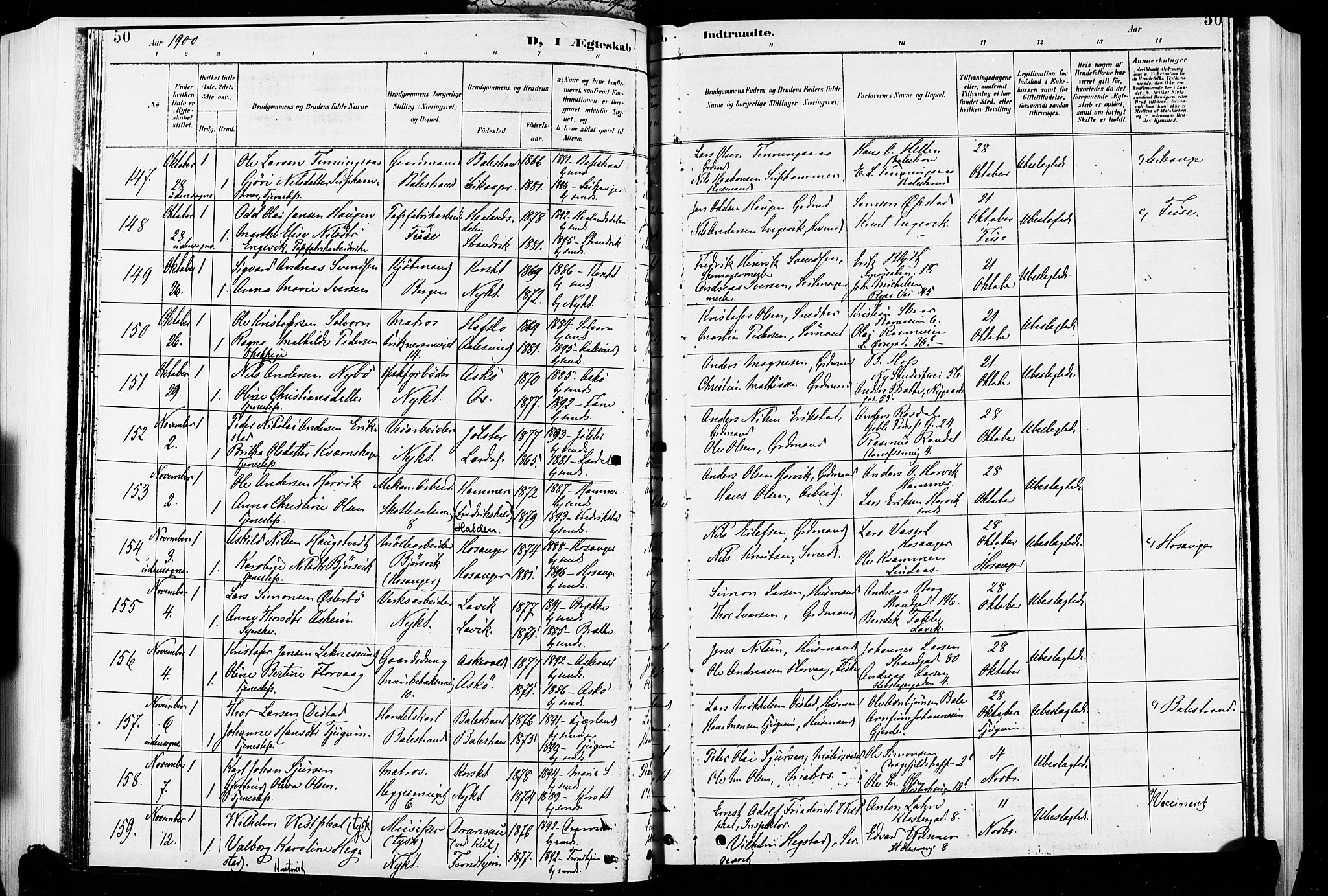 Nykirken Sokneprestembete, AV/SAB-A-77101/H/Hab: Klokkerbok nr. D 2, 1896-1905, s. 50