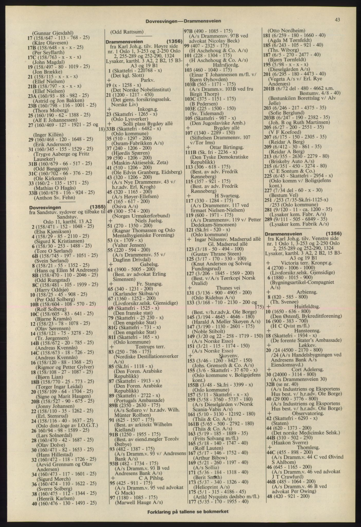 Kristiania/Oslo adressebok, PUBL/-, 1975-1976, s. 43