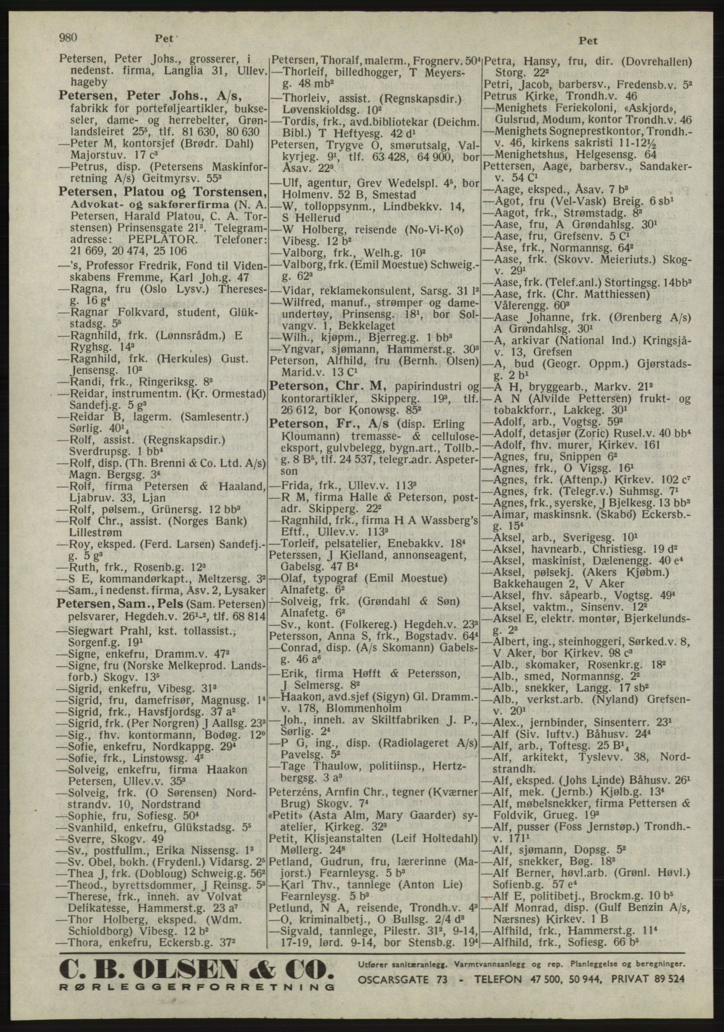 Kristiania/Oslo adressebok, PUBL/-, 1945, s. 976