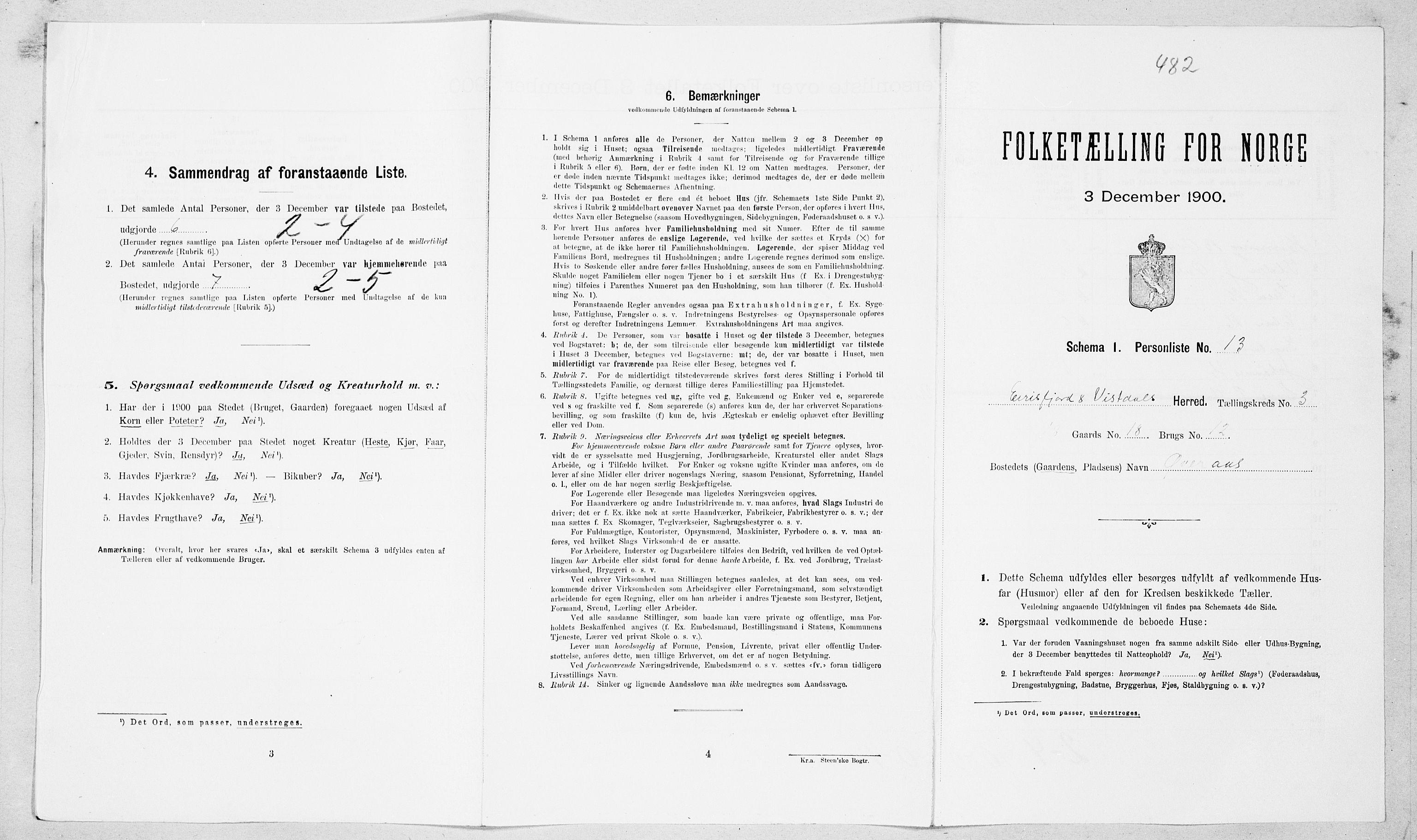 SAT, Folketelling 1900 for 1542 Eresfjord og Vistdal herred, 1900, s. 223