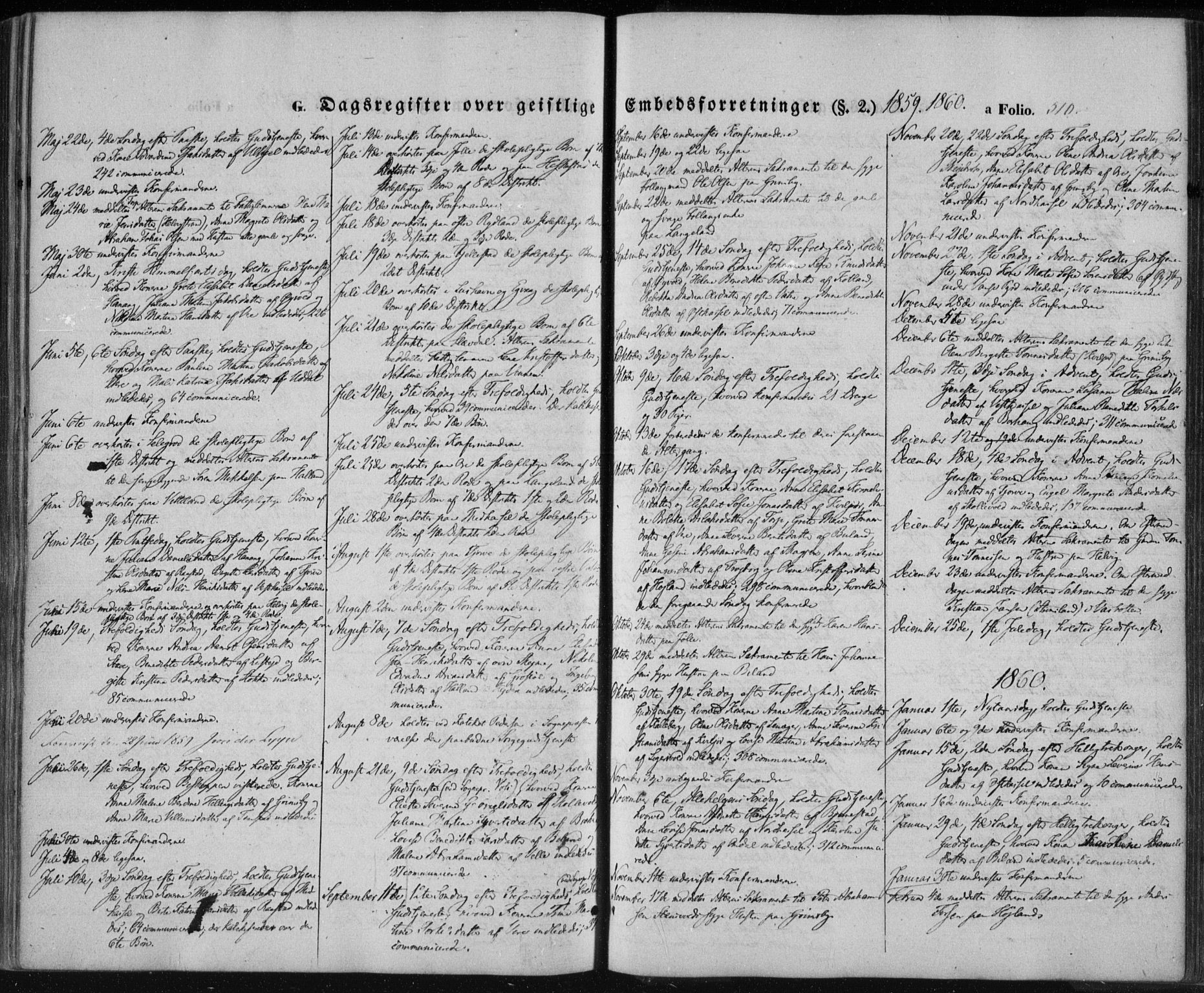 Lista sokneprestkontor, AV/SAK-1111-0027/F/Fa/L0010: Ministerialbok nr. A 10, 1846-1861, s. 510