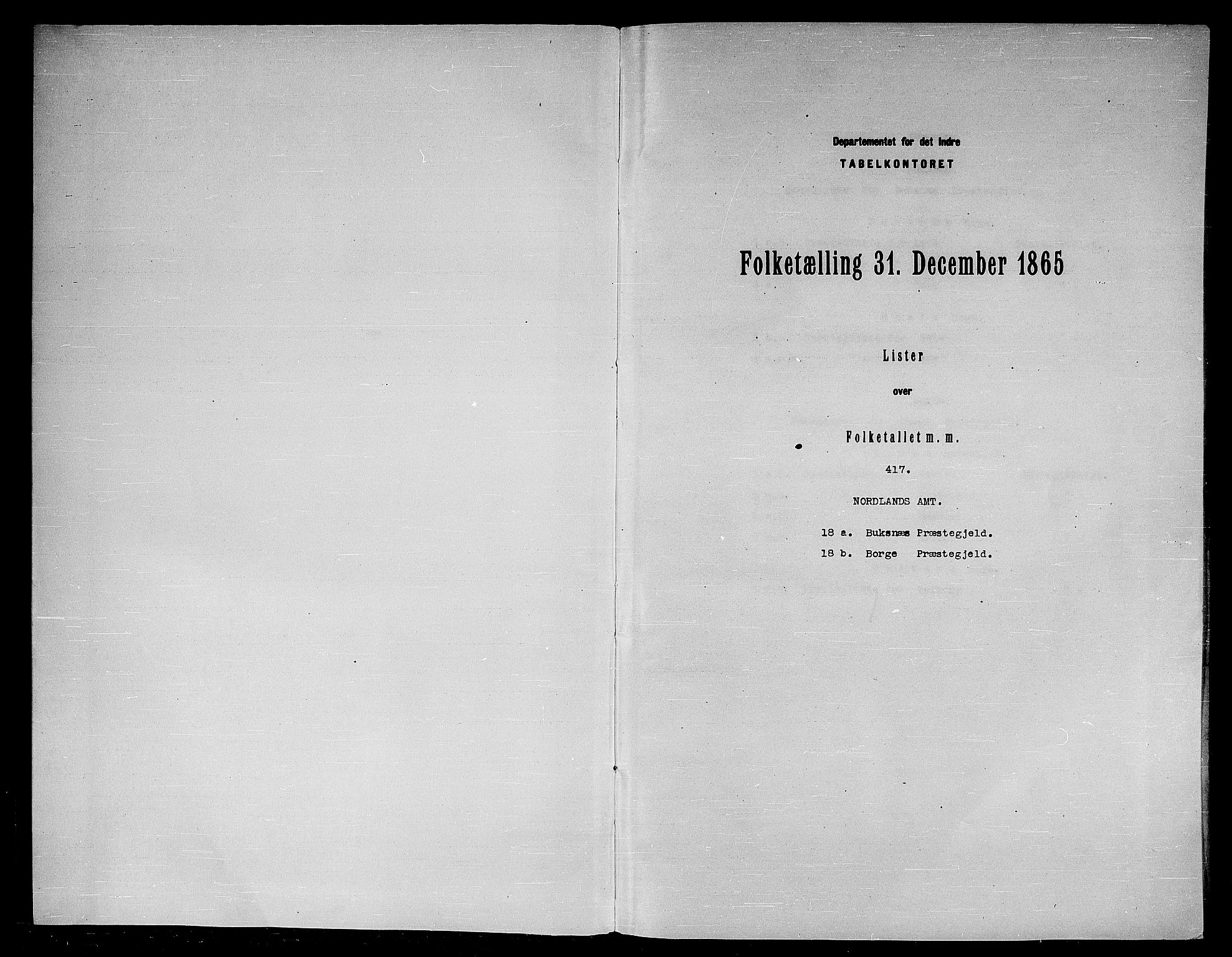 RA, Folketelling 1865 for 1860P Buksnes prestegjeld, 1865, s. 3