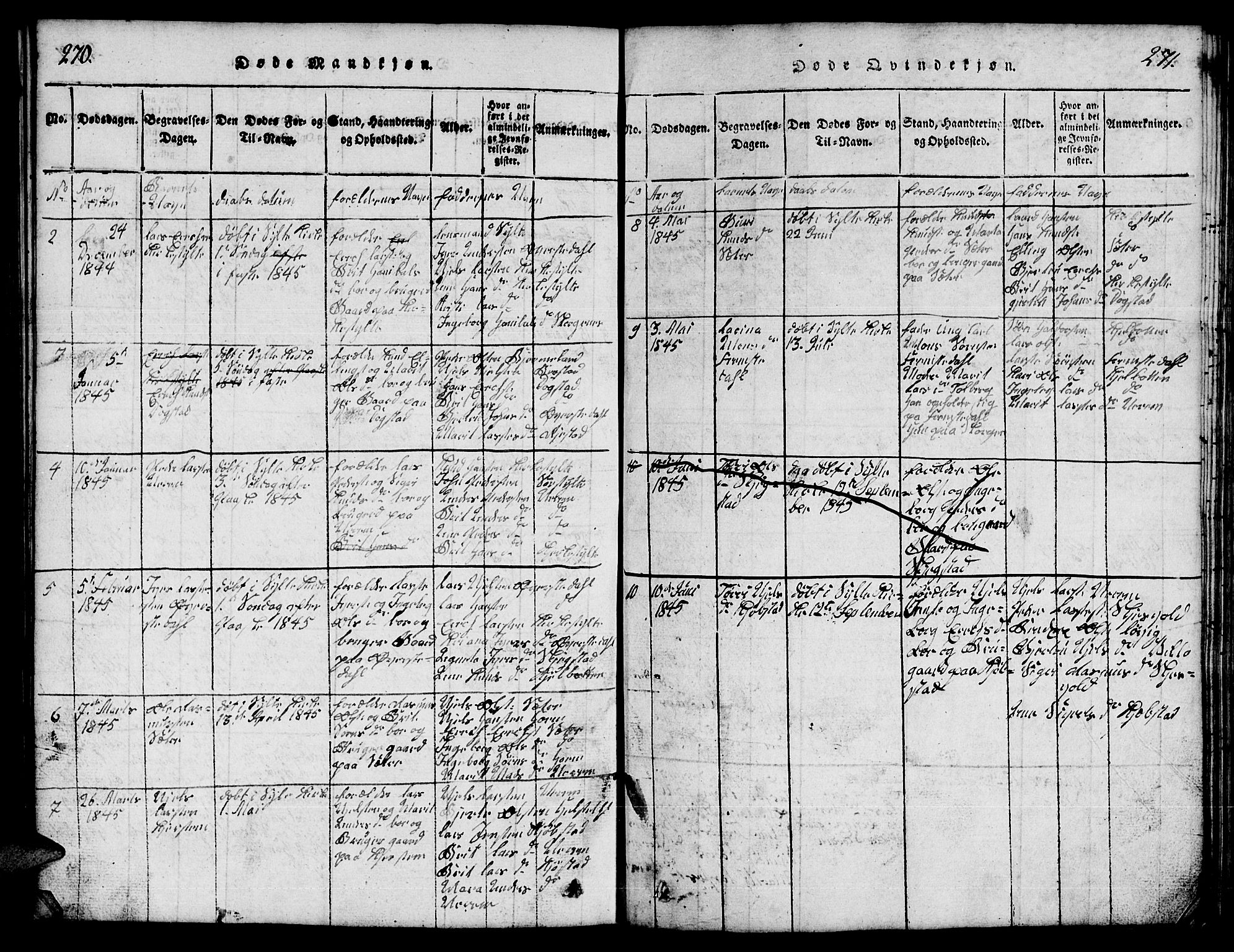 Ministerialprotokoller, klokkerbøker og fødselsregistre - Møre og Romsdal, SAT/A-1454/541/L0546: Klokkerbok nr. 541C01, 1818-1856, s. 270-271