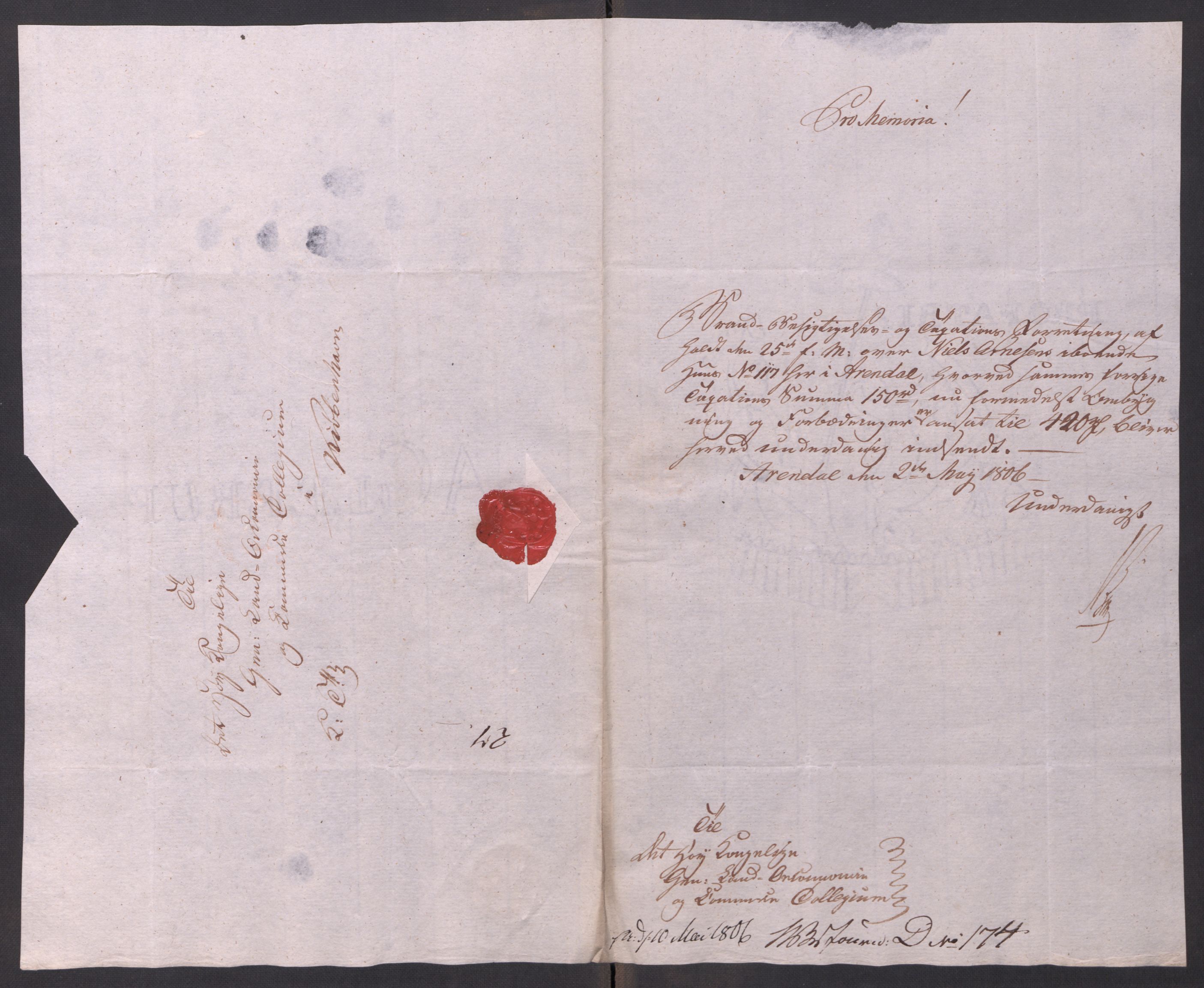 Kommersekollegiet, Brannforsikringskontoret 1767-1814, AV/RA-EA-5458/F/Fa/L0002/0003: Arendal / Dokumenter, 1798-1807