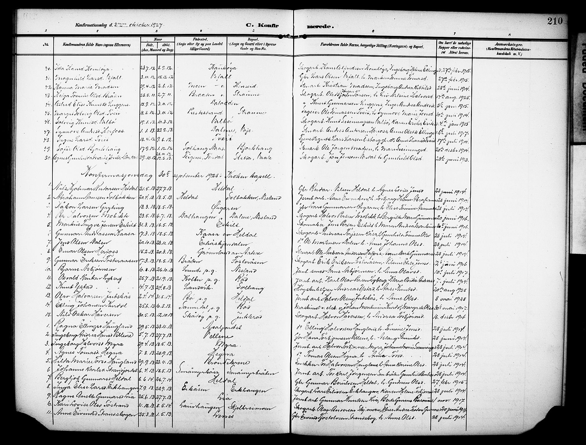 Drangedal kirkebøker, AV/SAKO-A-258/G/Ga/L0004: Klokkerbok nr. I 4, 1901-1933, s. 210