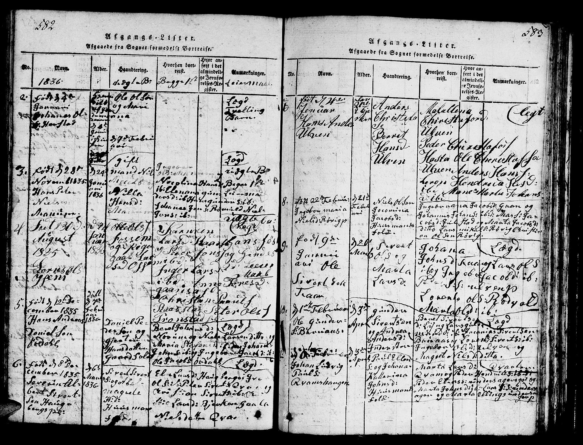 Ministerialprotokoller, klokkerbøker og fødselsregistre - Nord-Trøndelag, SAT/A-1458/730/L0298: Klokkerbok nr. 730C01, 1816-1849, s. 582-583